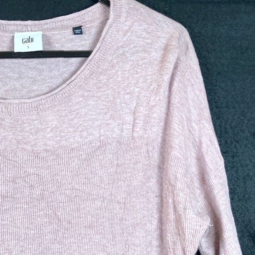 Vintage CAbi Womens Sweater Crew Neck Long Sleeve 100% Cotton Blush Pink Small Regular Pullover Knit Classic Casual workwear Size S / US 4 / IT 40 - 5 Thumbnail