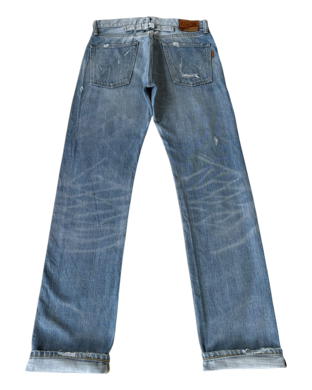 Hysteric Glamour × Undercover 🔥EDWIN 505zx SELVEDGE DENIM BUCKLE BACK BLUE WASH JEANS Size US 30 / EU 46 - 2 Thumbnail