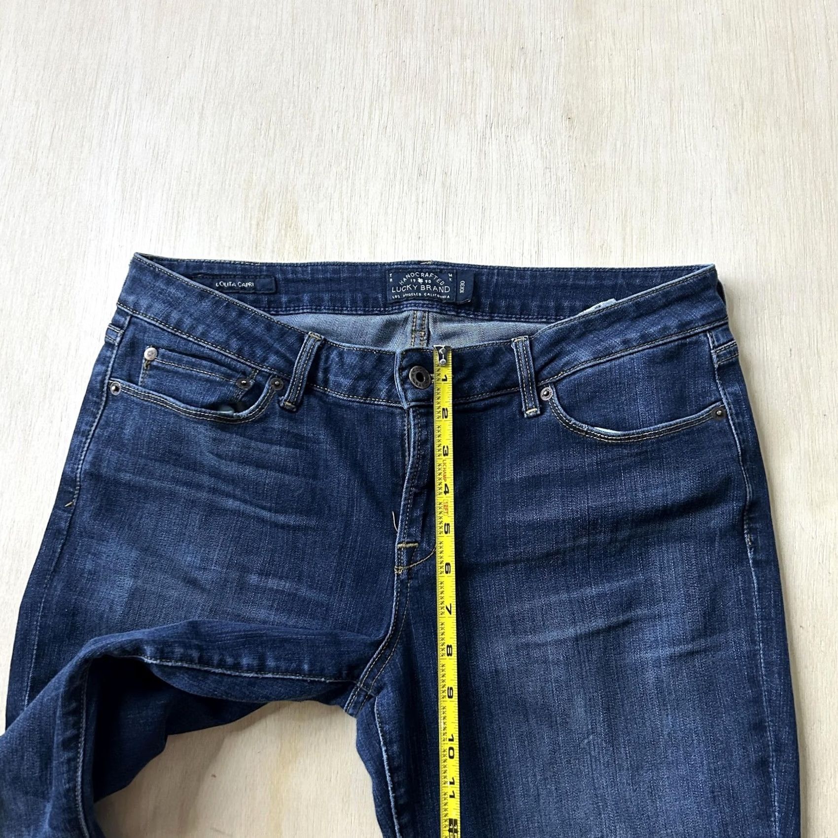 Lucky Brand Lucky Brand Womens Straight Jeans 10/30 Dark Wash Blue Denim Mid Rise Regular Size 32" / US 10 / IT 46 - 6 Thumbnail