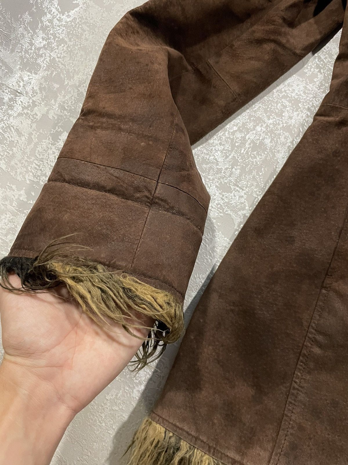 Japanese Brand Y2K If Six Was Nine LGB Style Leather Fur Brown Jacket Coat Size M / US 6-8 / IT 42-44 - 7 Thumbnail