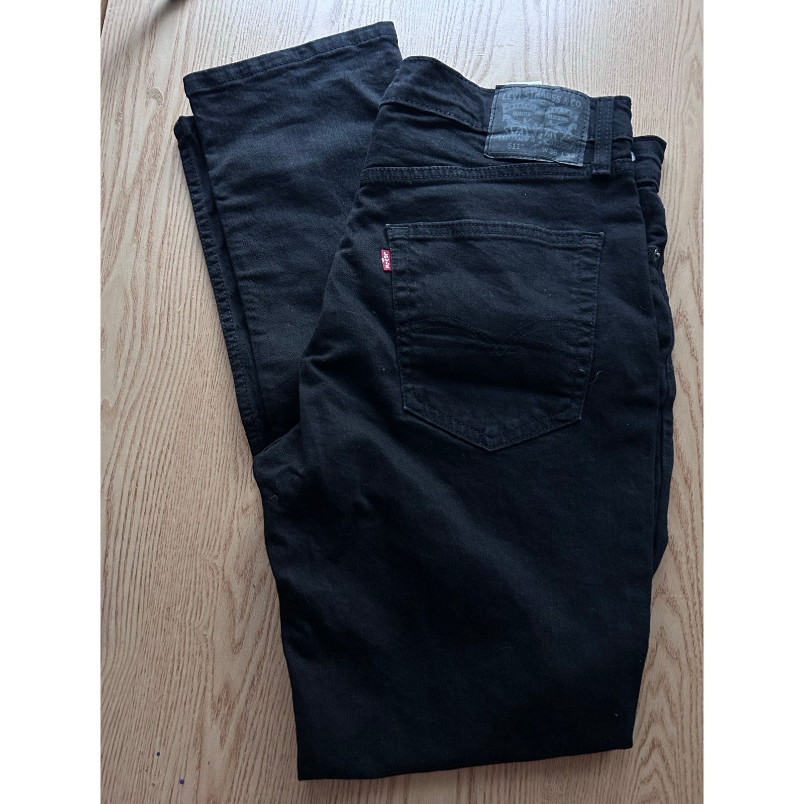 Levi's New Men Levi’s 511 Straight Leg Stretchy Jeans black 36”x32” Size US 36 / EU 52 - 2 Thumbnail