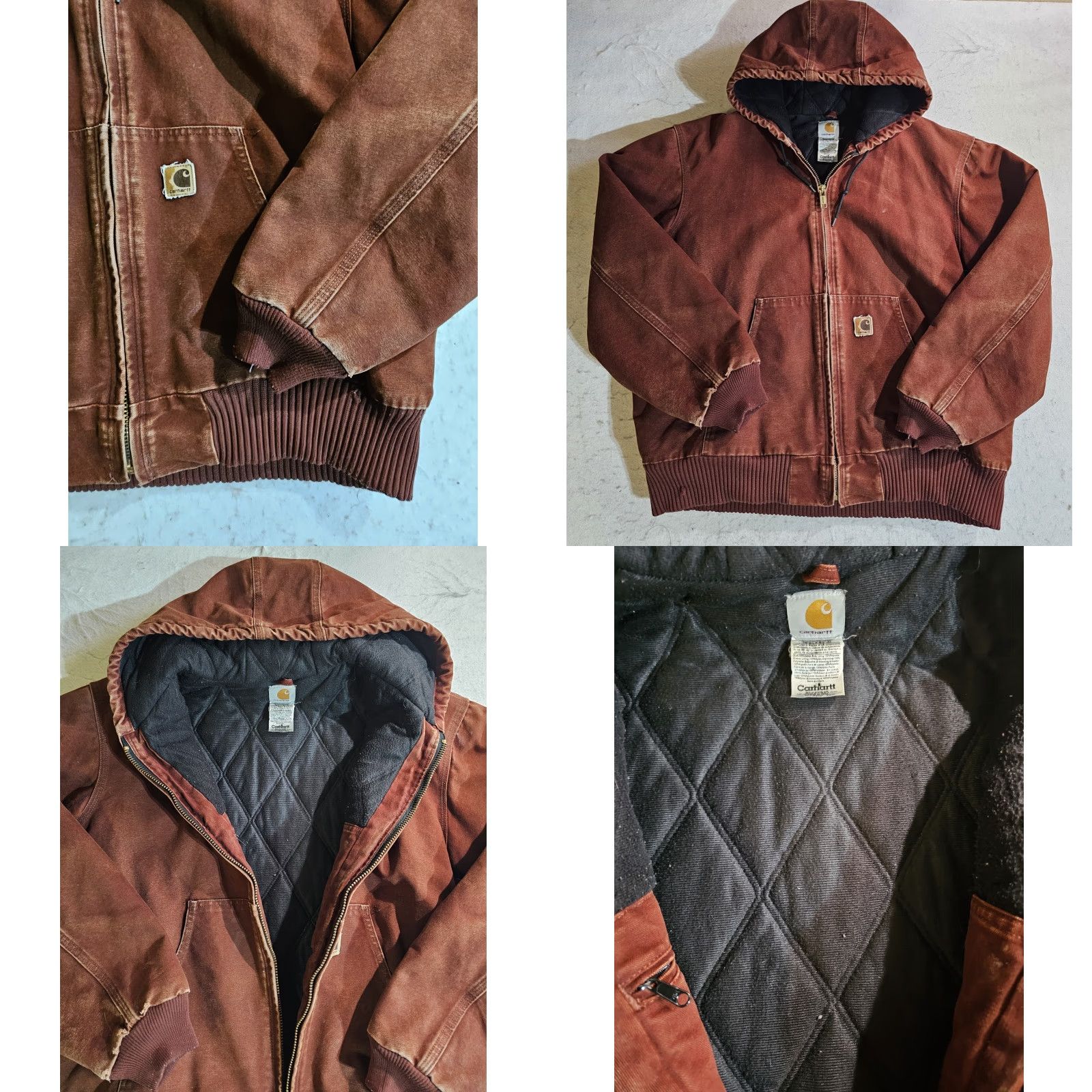 Carhartt VINTAGE Carhartt J130 Workwear Hooded Jacket Mens XL Red Clay 90s Rare Canvas Bomber Zip Hooded Size US XL / EU 56 / 4 - 8 Thumbnail