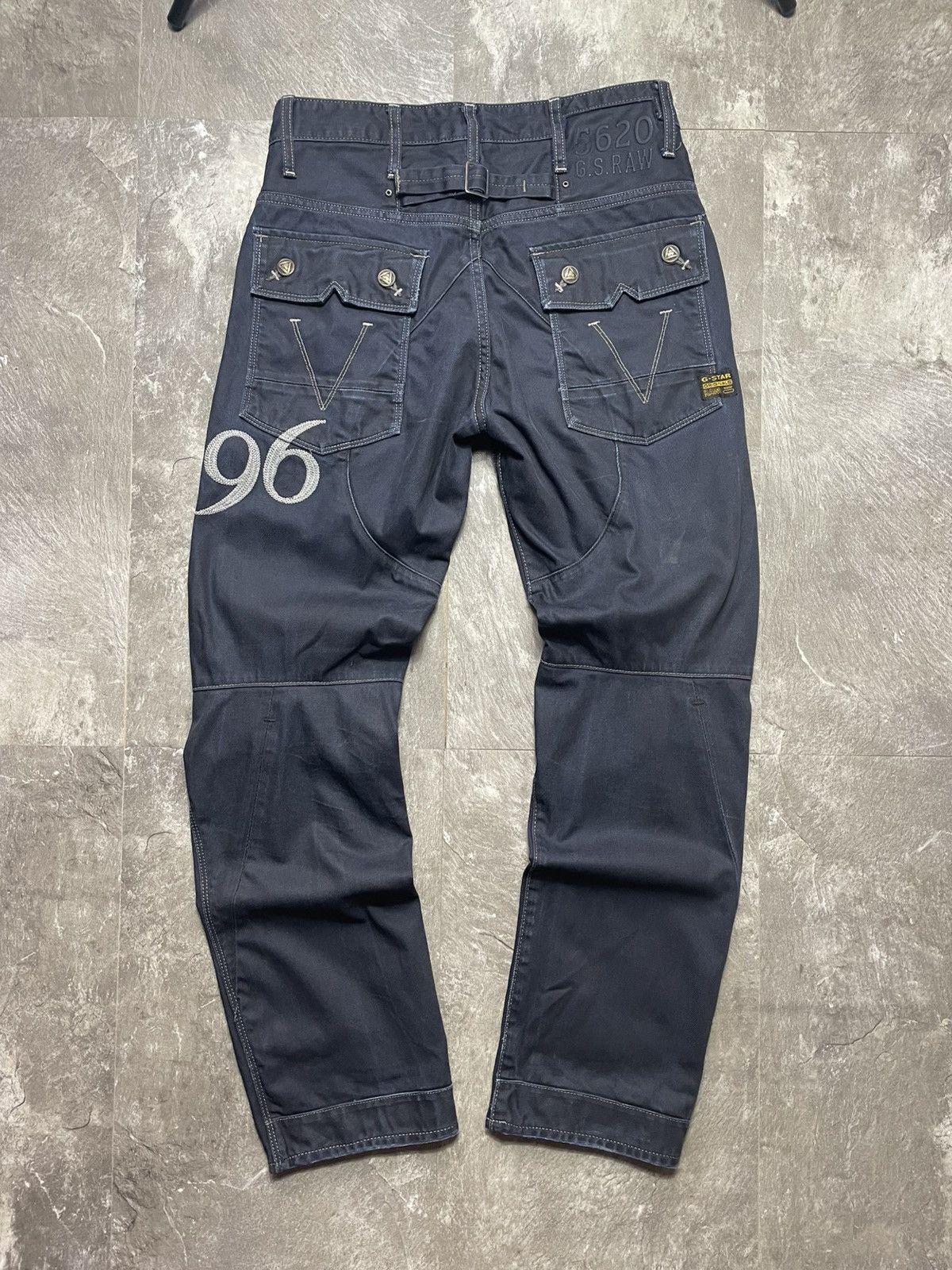 G-Star × Japanese Brand × Vintage Vintage Gstar Raw 96 Jeans Big Logo Baggy Streetwear Y2k Size US 31 - 1 Thumbnail