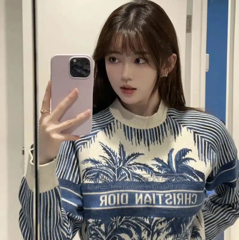 Other Dior Blue Cashmere Printed Long Sleeve Sweater . Size M / US 6-8 / IT 42-44 - 4 Thumbnail