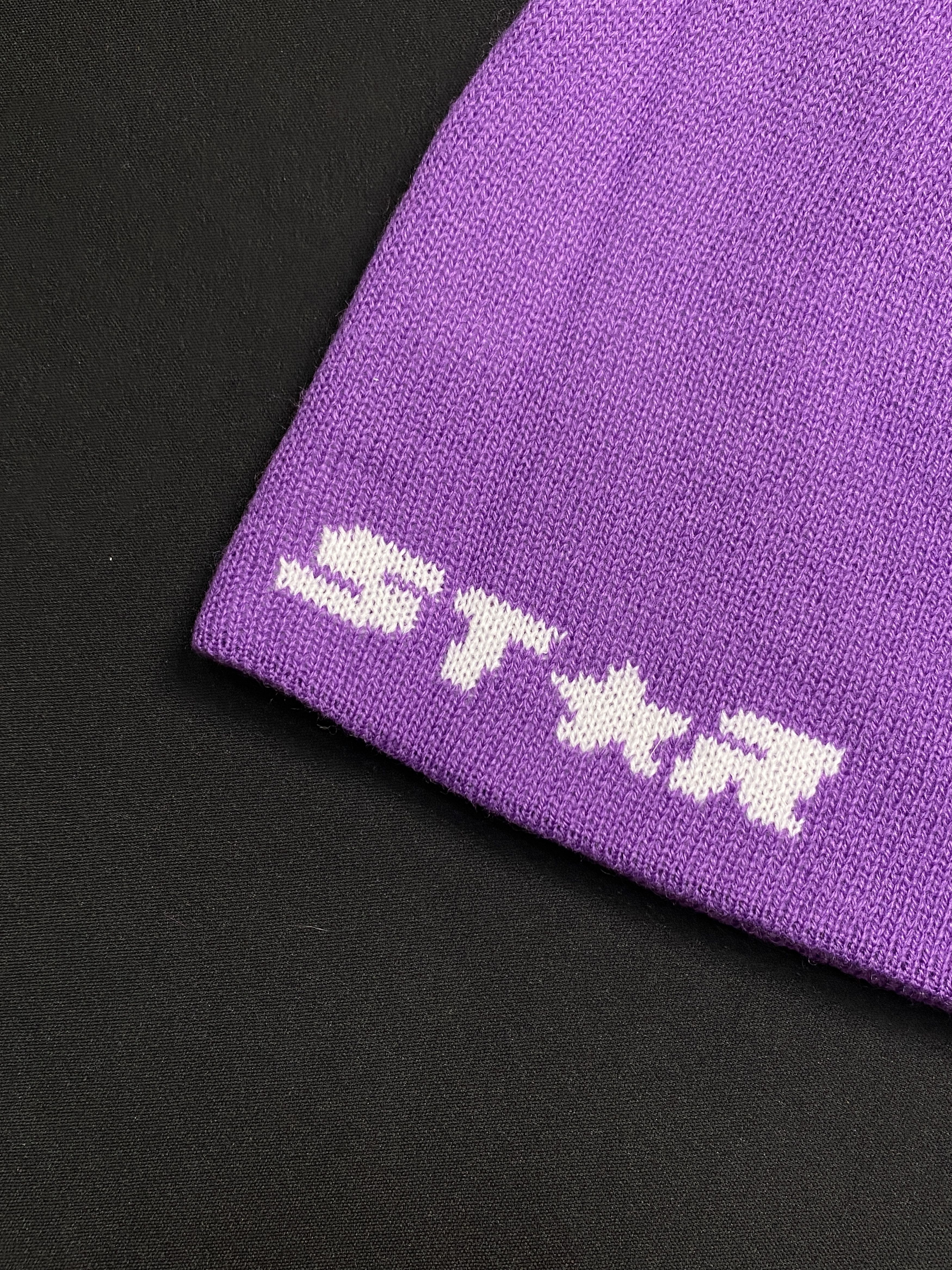 Japanese Brand Deadstock Star Dept Logo Purple No Cuff Beanie Hats OS Size ONE SIZE - 6 Thumbnail