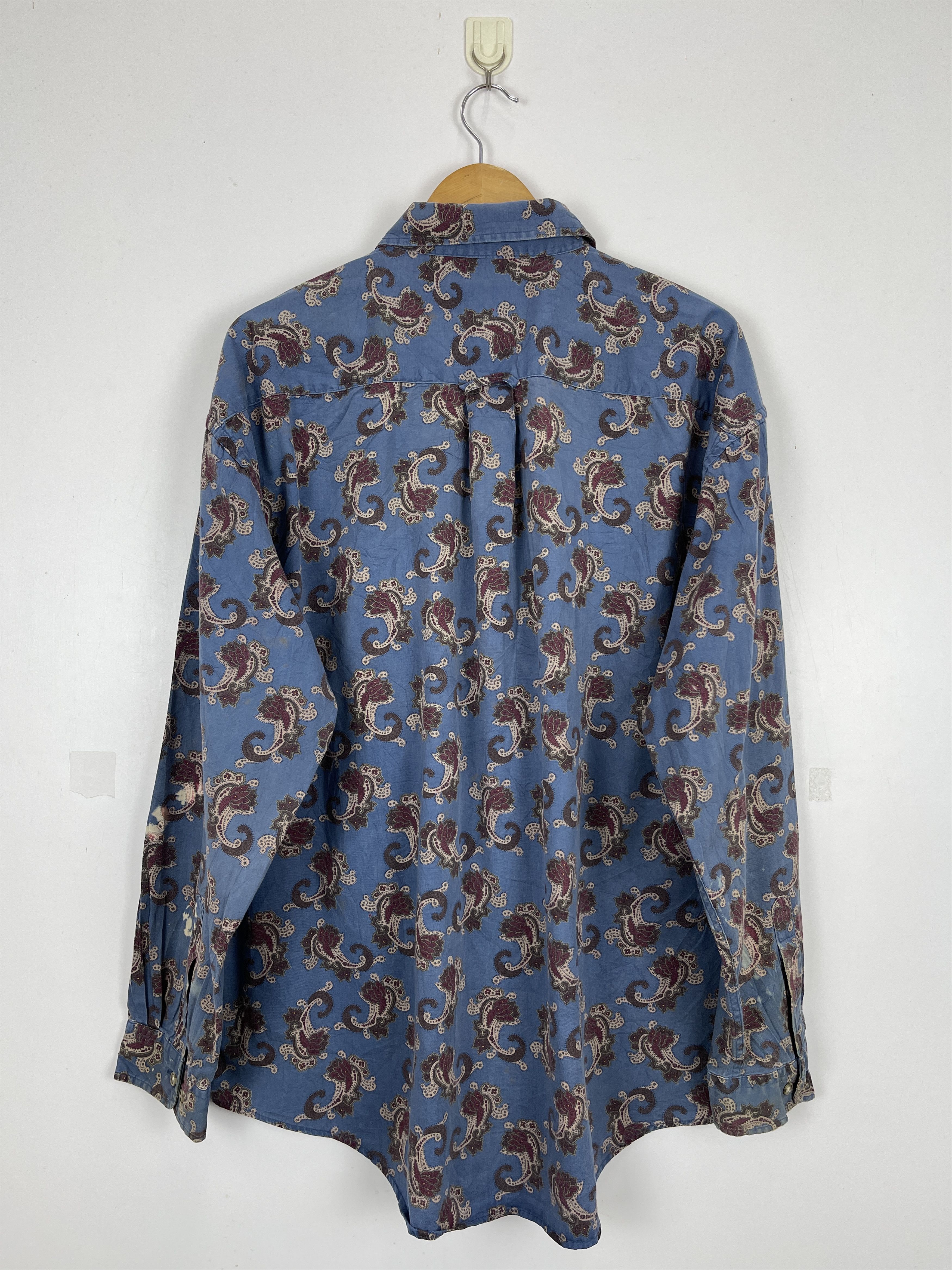 Japanese Brand × Vintage Vintage Japanese Brand Paisley Flower Button Up Shirt TA0383 Size US XL / EU 56 / 4 - 3 Thumbnail