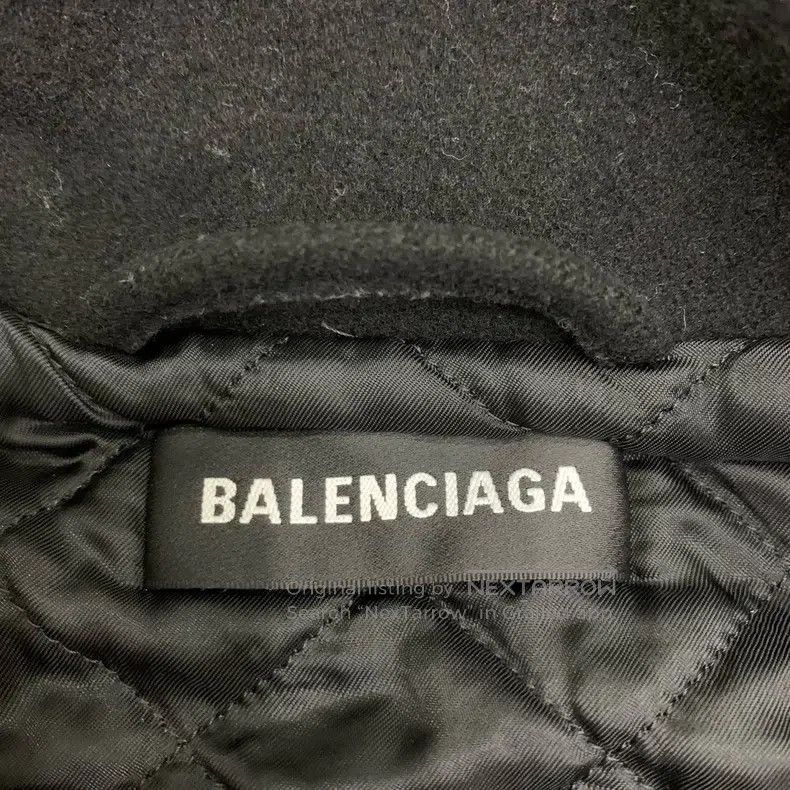 Balenciaga Balenciaga Black Large Logo Wool Cotton Coat Jacket Size US S / EU 44-46 / 1 - 4 Thumbnail