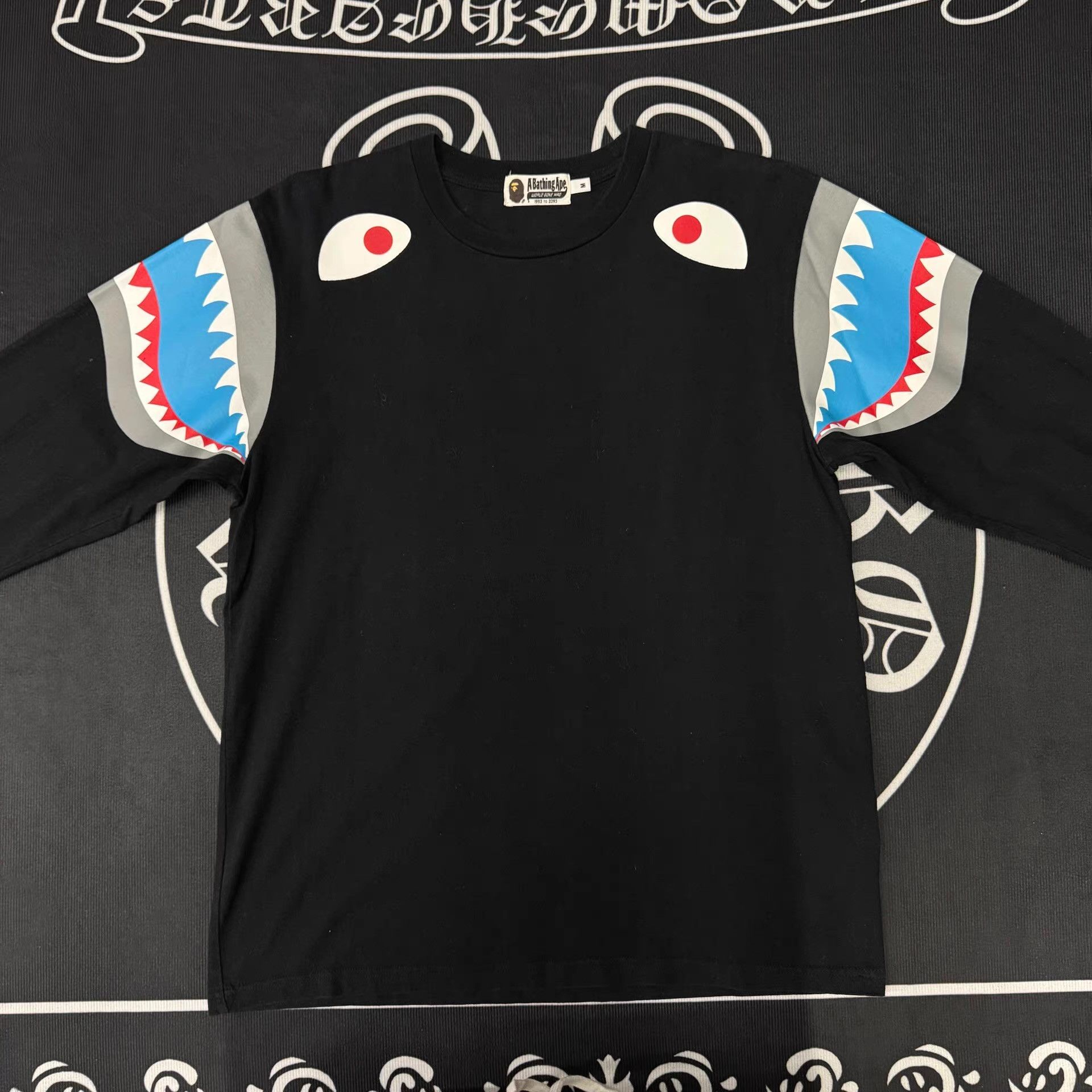 Bape BAPE Black Shark Mouth Long Sleeve Base Layer Q10 Size US M / EU 48-50 / 2 - 1 Thumbnail