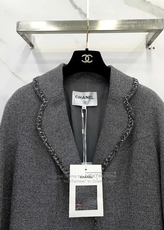 Chanel Chanel Gray Cotton Blend Mid-Length Coat . Size S / US 4 / IT 40 - 4 Thumbnail