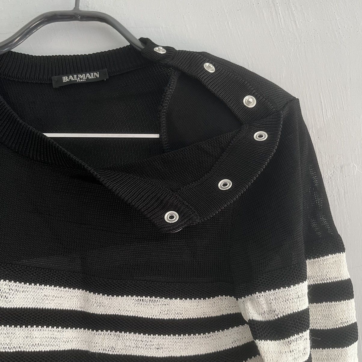 Balmain Balmain crew neck stripe long sleeves knitted jumper Size XS / US 0-2 / IT 36-38 - 6 Thumbnail