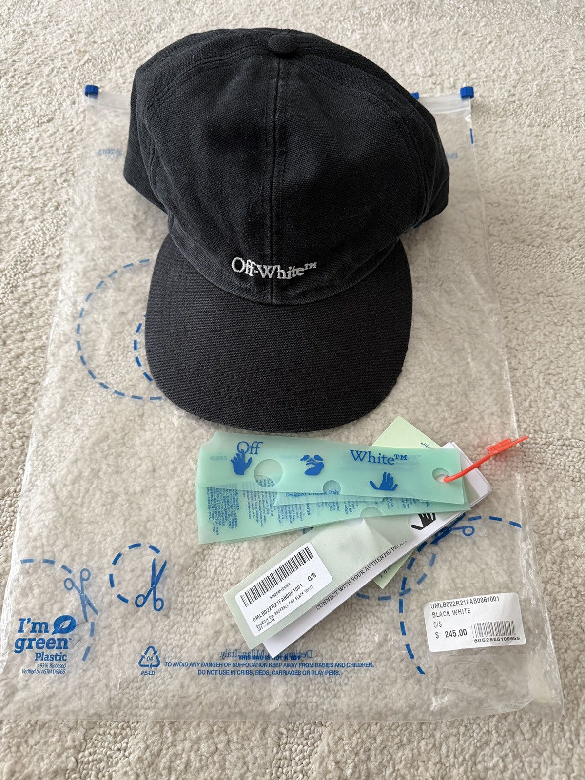 Off-White Off White Baseball Cap in Washed Black Size ONE SIZE - 6 Thumbnail