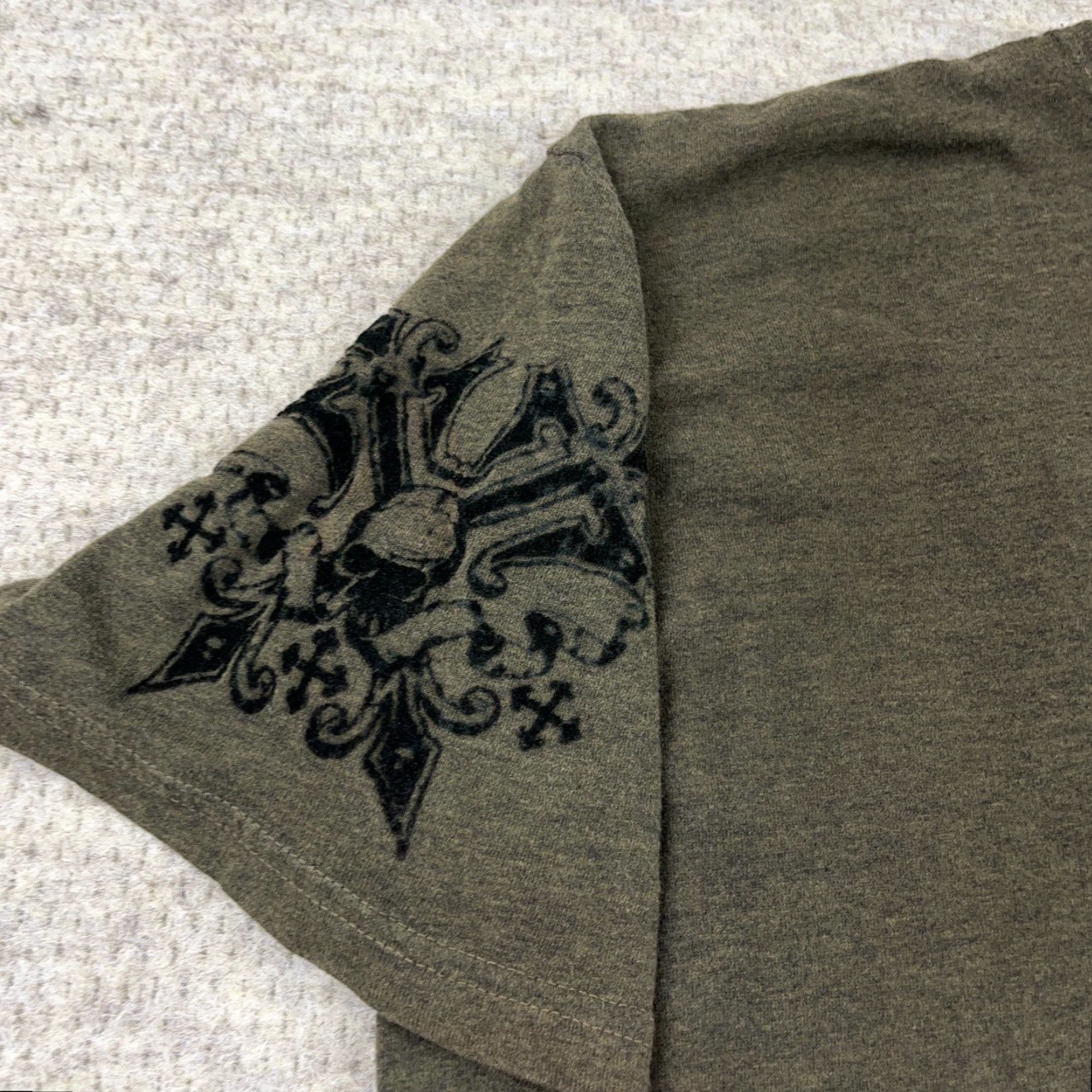 Affliction Affliction Shirt Men 2XL Olive Green Live Fast MMA Skull Wings Retro Faded Tee Size US XXL / EU 58 / 5 - 6 Thumbnail