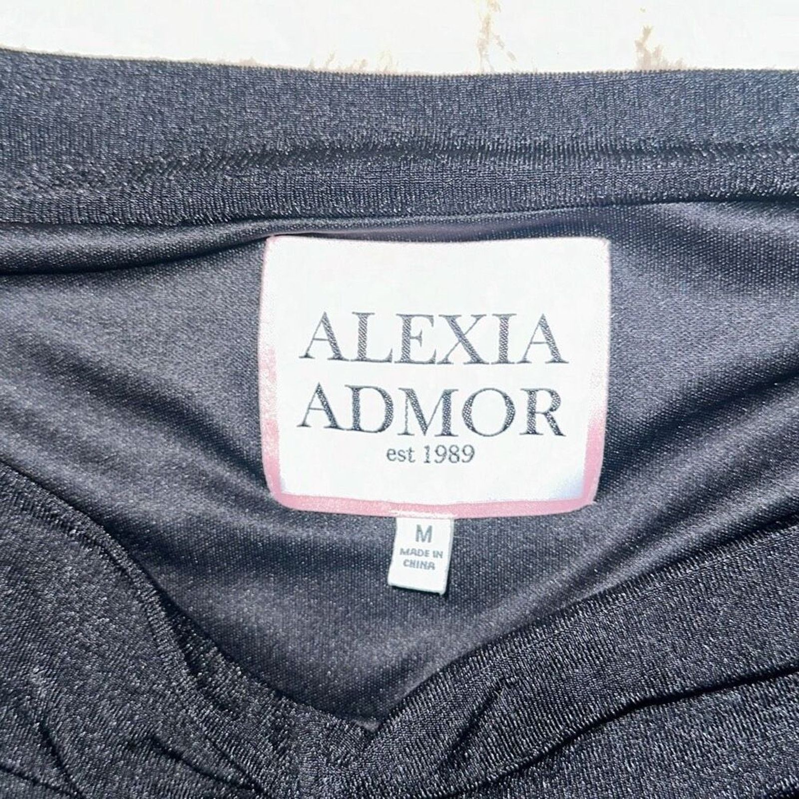 Other Alexia Admor Black Drape Sleeve Bodysuit | Sz M Size M / US 6-8 / IT 42-44 - 5 Thumbnail