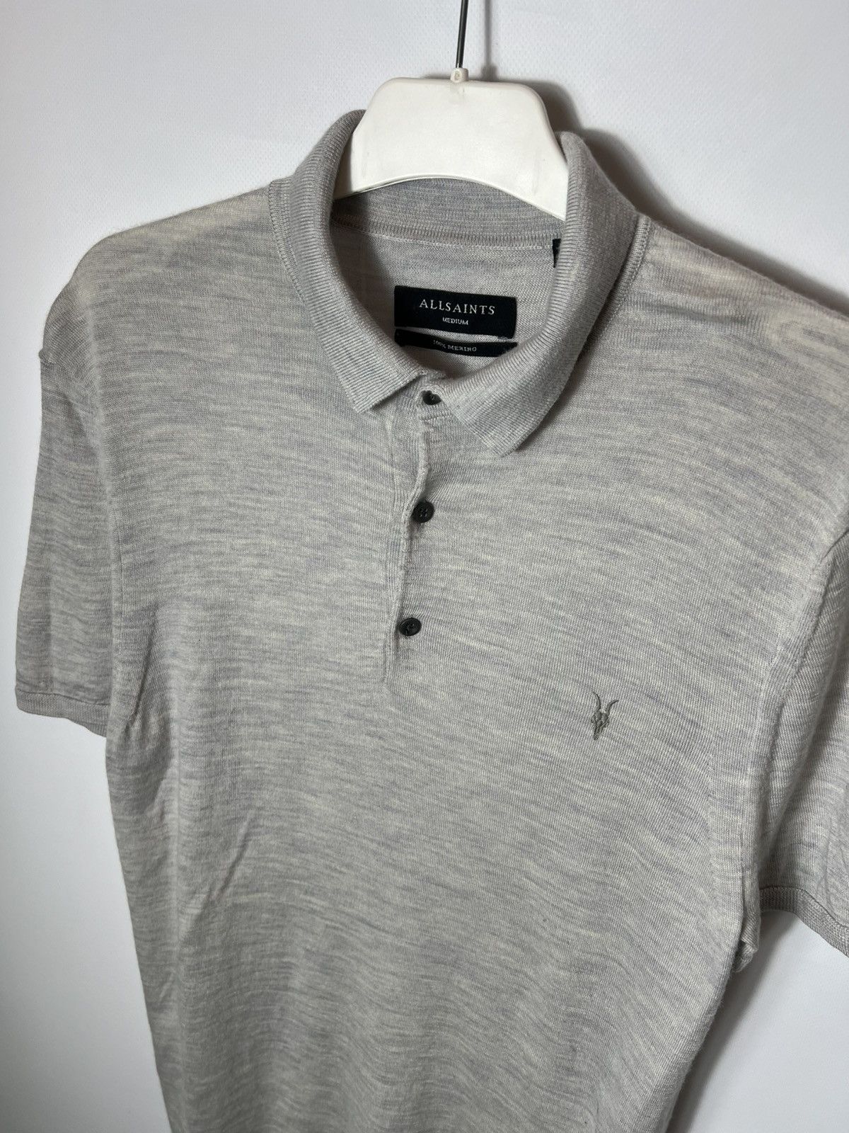 Allsaints Vintage luxury designer Allsaints Merino Wool Gray T-shirt Size US M / EU 48-50 / 2 - 2 Thumbnail