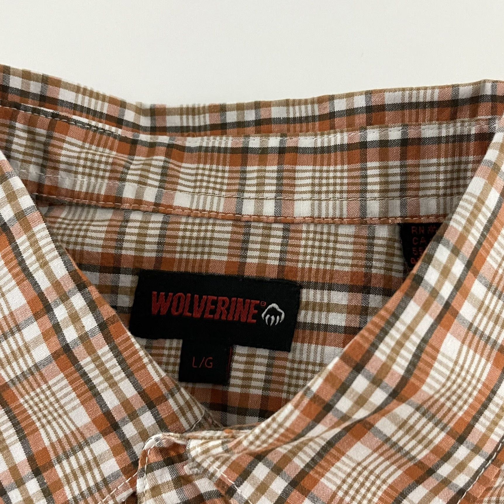 Vintage Wolverine Shirt Plaid Short Sleeve Button-Up Men's Large Orange Size US L / EU 52-54 / 3 - 3 Thumbnail