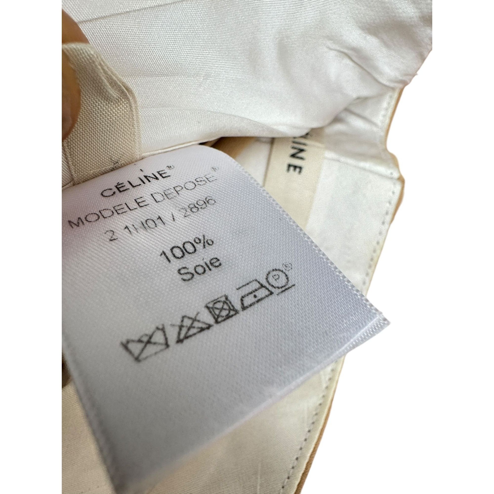 Celine Phoebe Philo Beige Silk Wide Pants Size 30" / US 8 / IT 44 - 7 Thumbnail