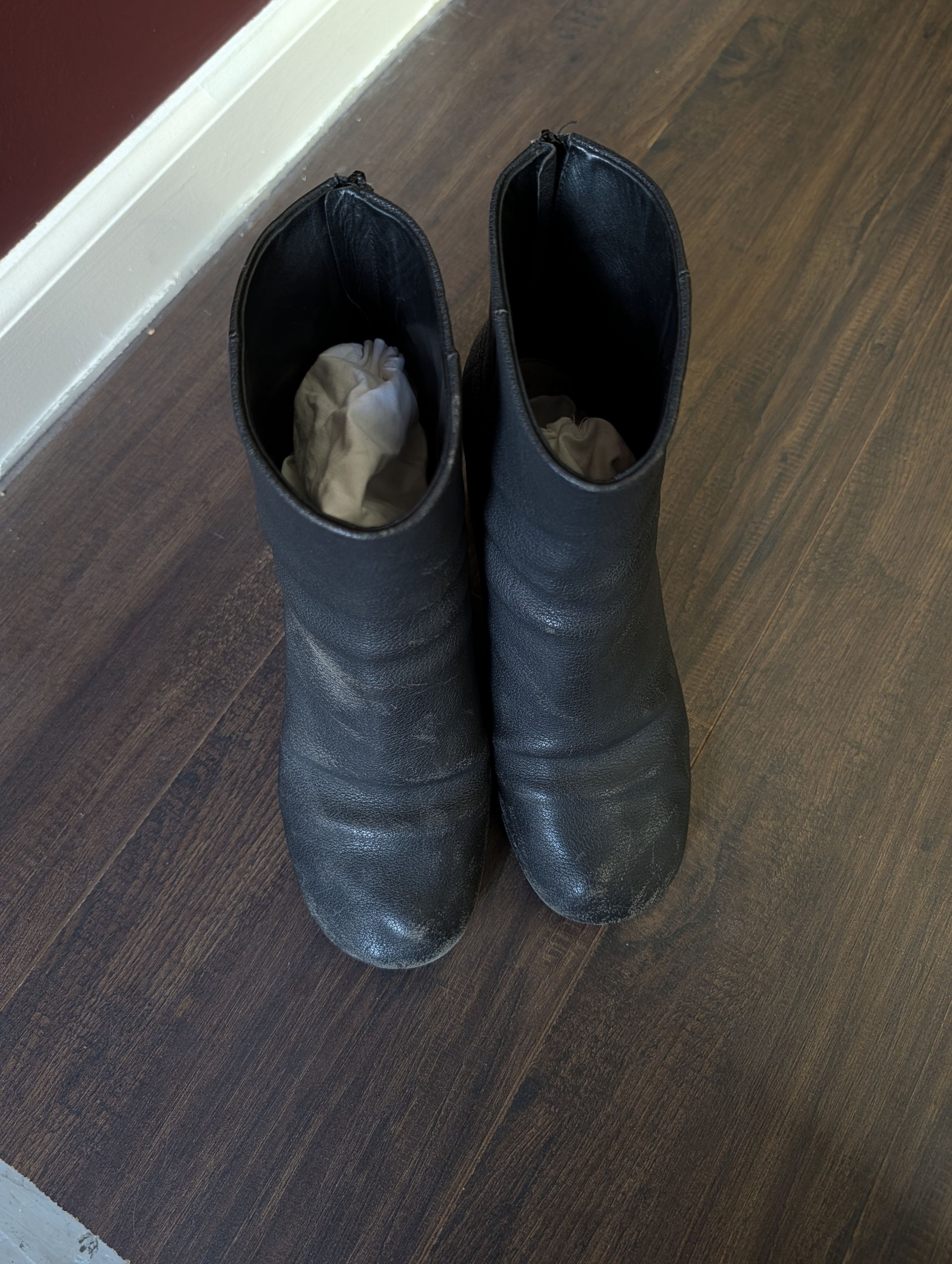 Maison Margiela Shattered mirror heeled black leather zip-up boots 41 Size US 8 / EU 41 - 8 Thumbnail