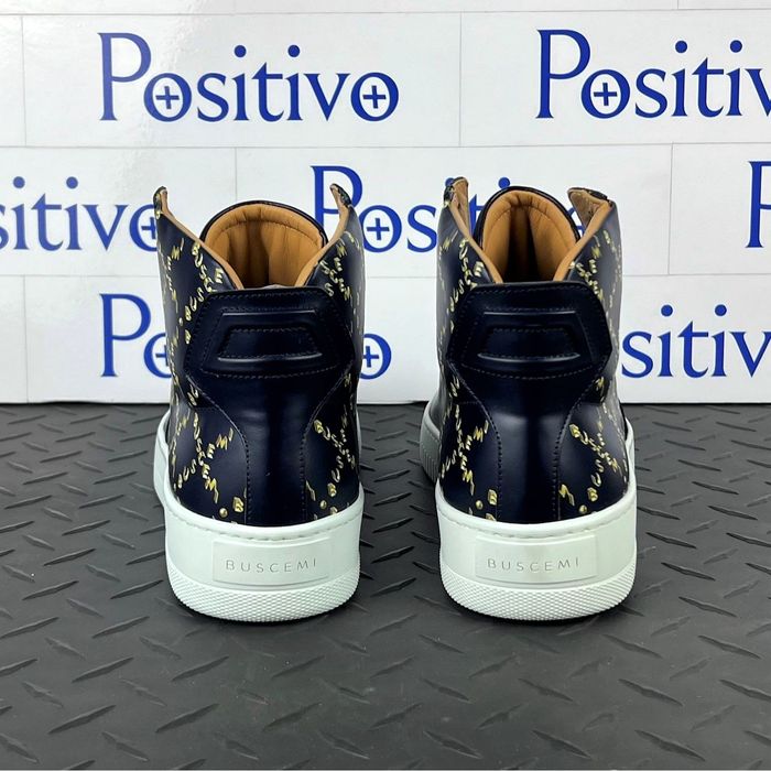 Buscemi Buscemi Mens Dome Mono Navy Leather Sneakers US 9 SAMPLE