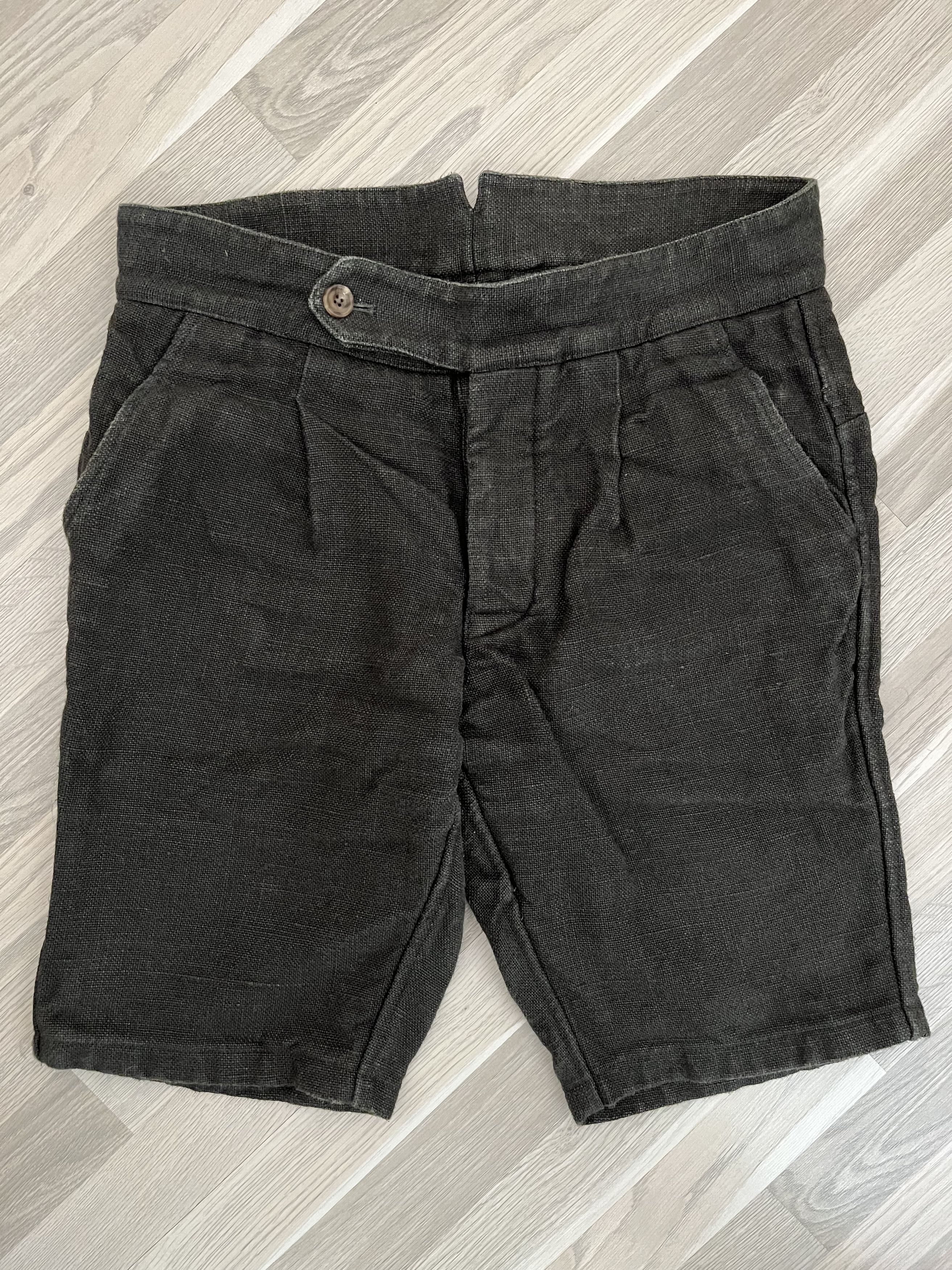 image of S E H Kelly Shorts In Linen Burlap In Dark Olive, Men's (Size 32)