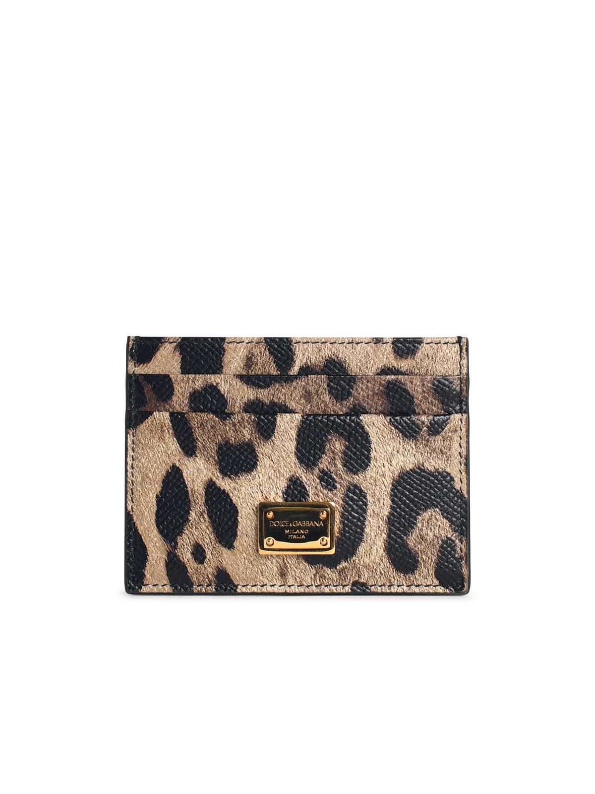 Dolce & Gabbana DOLCE & GABBANA 'Dauphine' Leopard Print Leather Card Holder Size ONE SIZE - 1 Thumbnail
