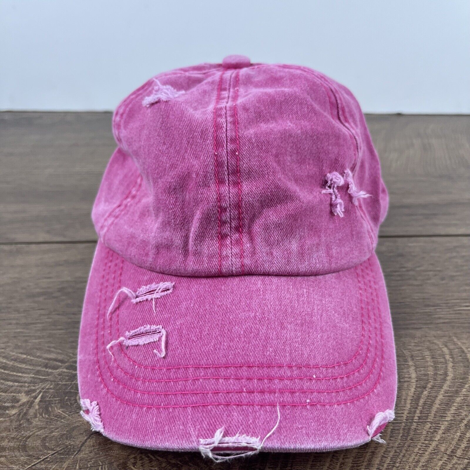 Other Distressed Pink Hat Pink Cap Adjustable Pink Adult Size Hat Size ONE SIZE - 3 Thumbnail