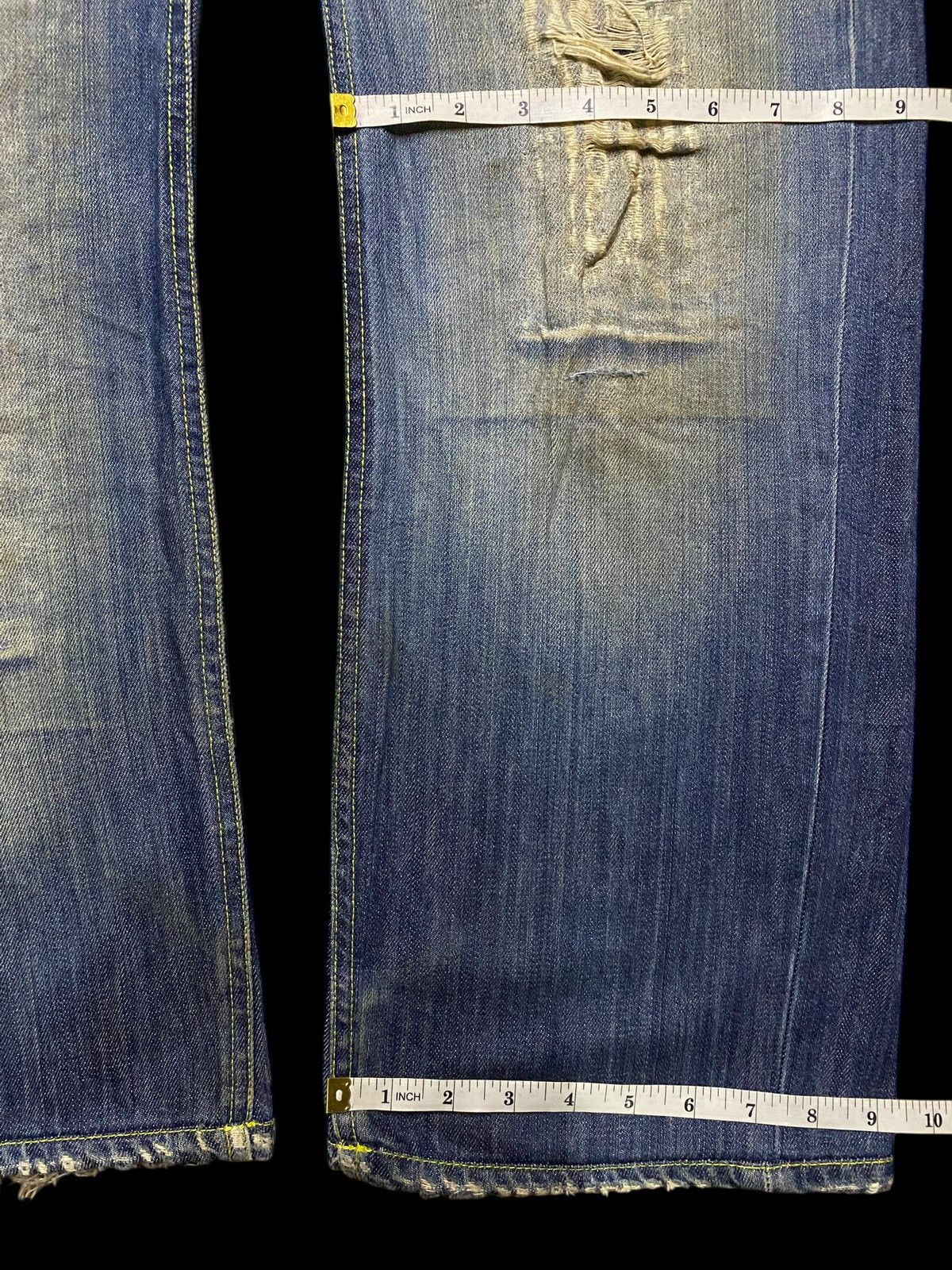 Kapital Dondup Distressed Wide Leg Jeans Vintage Washed Denim Size US 34 / EU 50 - 21 Thumbnail