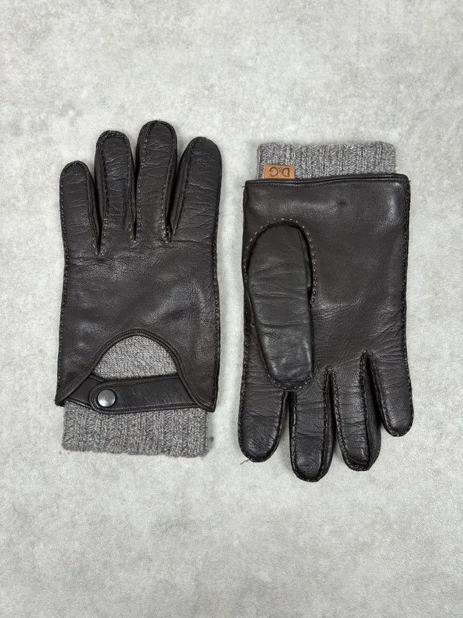 Dolce & Gabbana AW2006 Dolce & Gabbana Black Leather & Grey Wool Gloves Size ONE SIZE - 2 Thumbnail