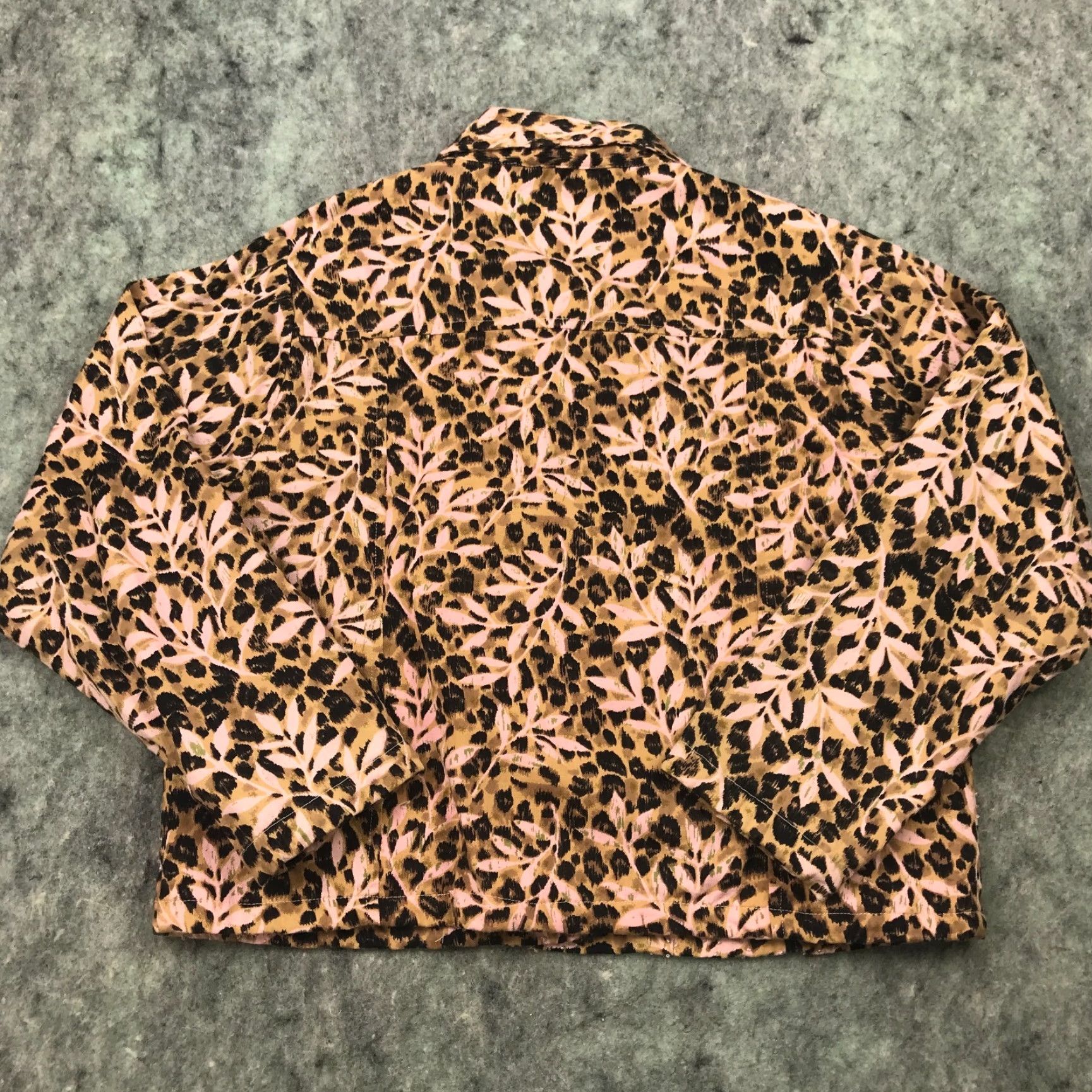 Vintage New Directions Blazer Shirt Womens XL Pink Leopard Twill Beaded Button Down Size XL / US 12-14 / IT 48-50 - 7 Thumbnail