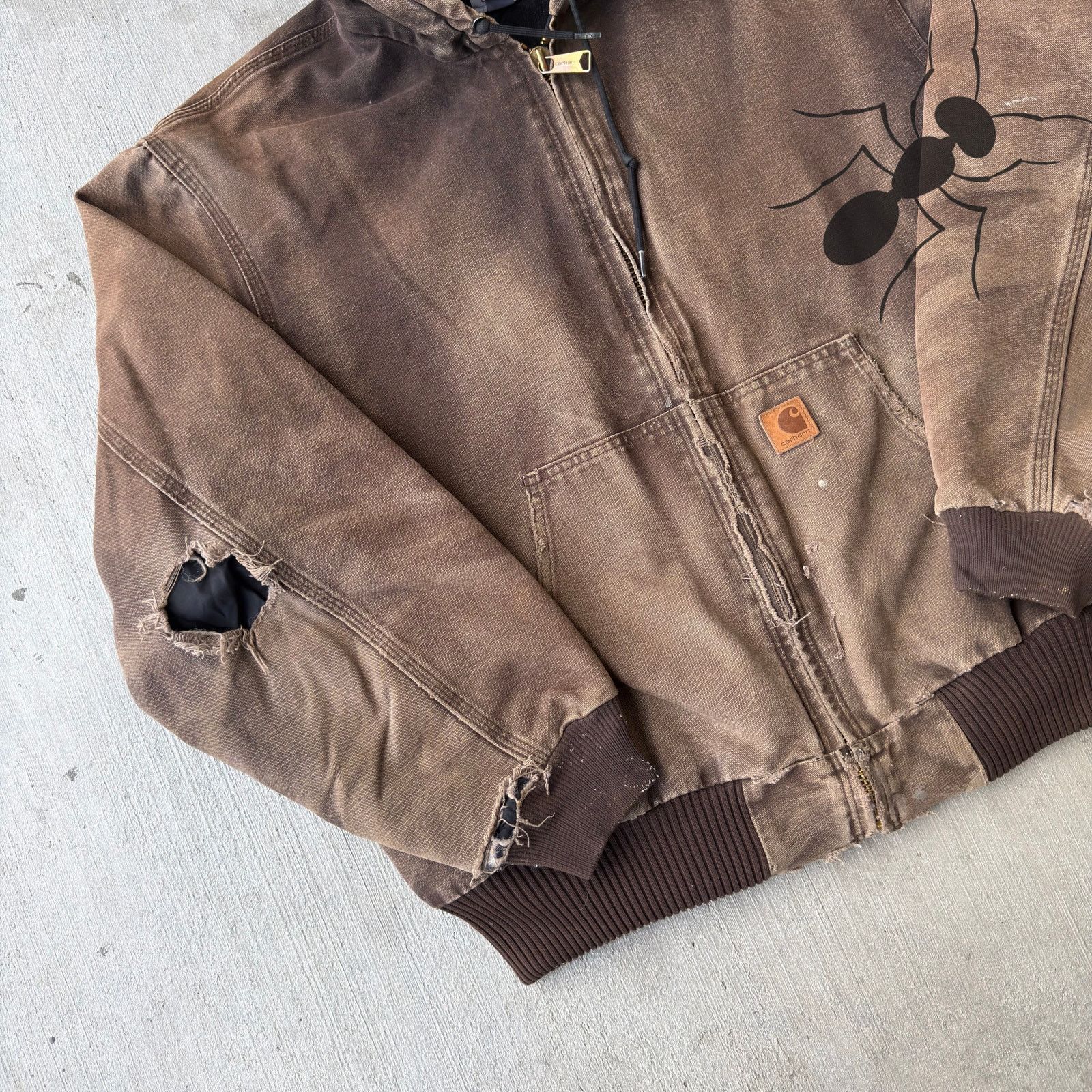 Carhartt × Vintage Carhartt J130 DKB brown hooded work wear jacket Size US XL / EU 56 / 4 - 2 Thumbnail