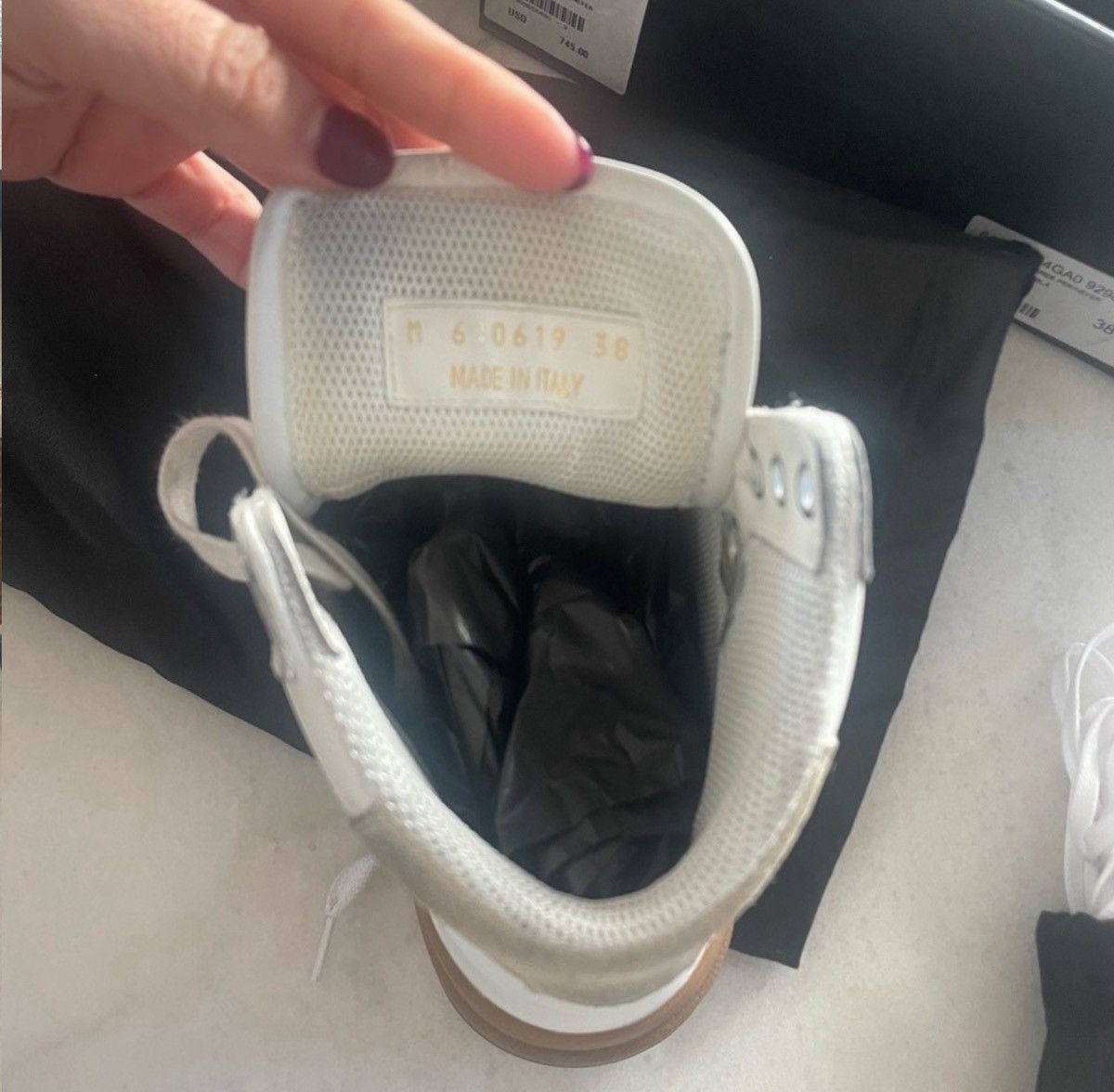 Saint Laurent Paris Saint Laurent Cream and Tan High-Top Sneakers Size US 8 / IT 38 - 7 Thumbnail