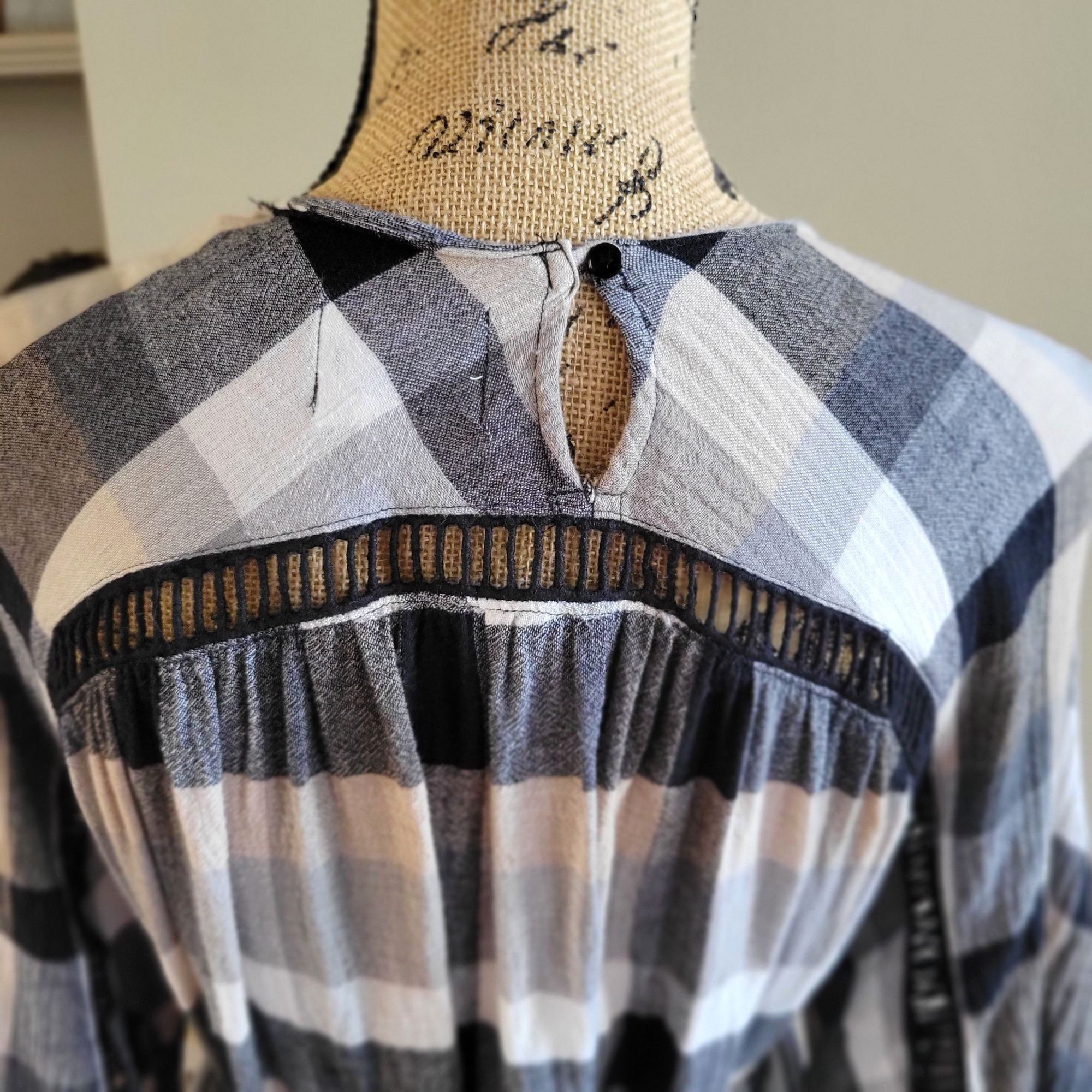 Anthropologie Anthropology Mauve Plaid Bohemian Tunic Dress With Belt & L Size S / US 4 / IT 40 - 5 Thumbnail