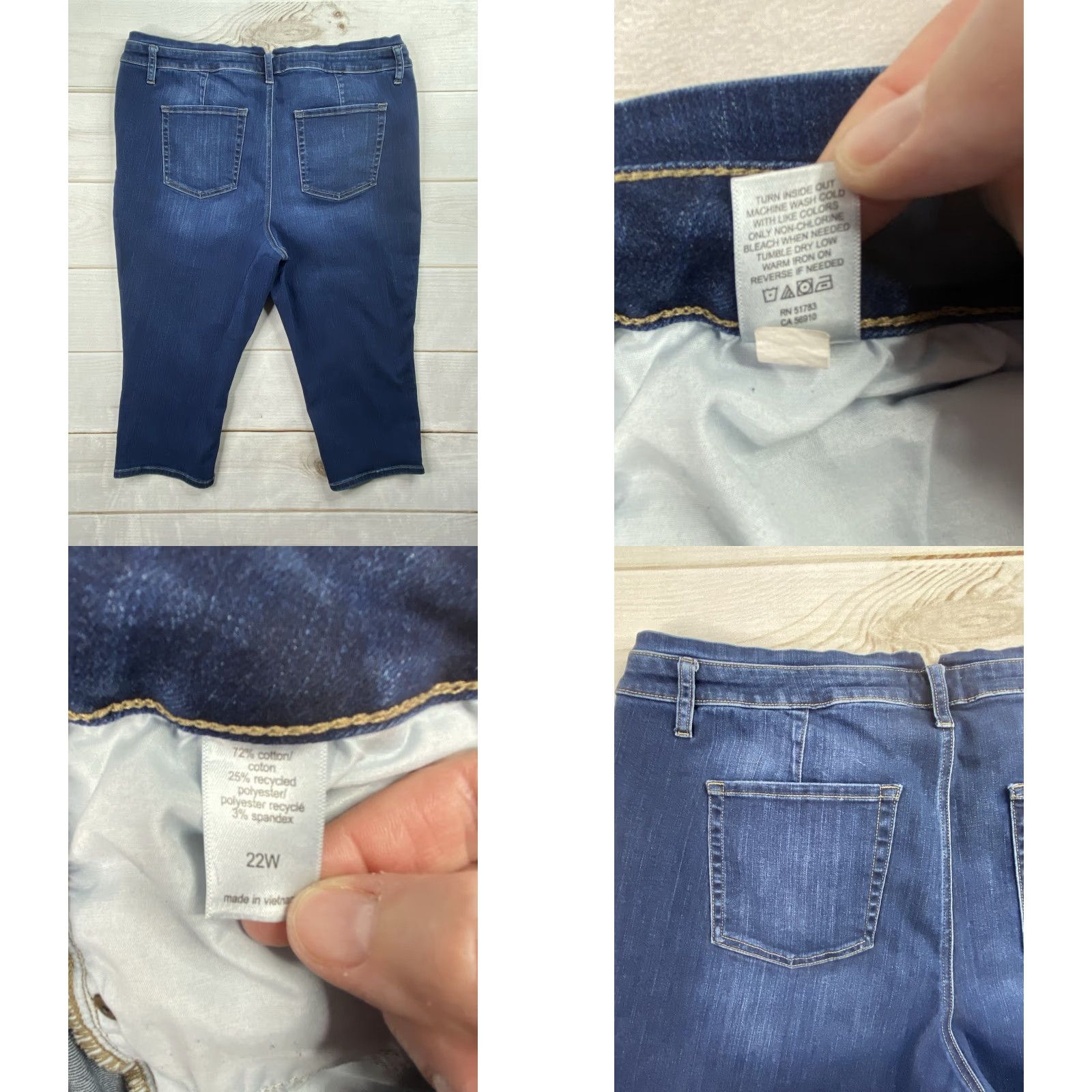Vintage Maurices Jeans Womens 22W High Rise Cropped Denim Blue 90s City School Maurices Shirt? Size 40" / US 18 - 8 Thumbnail