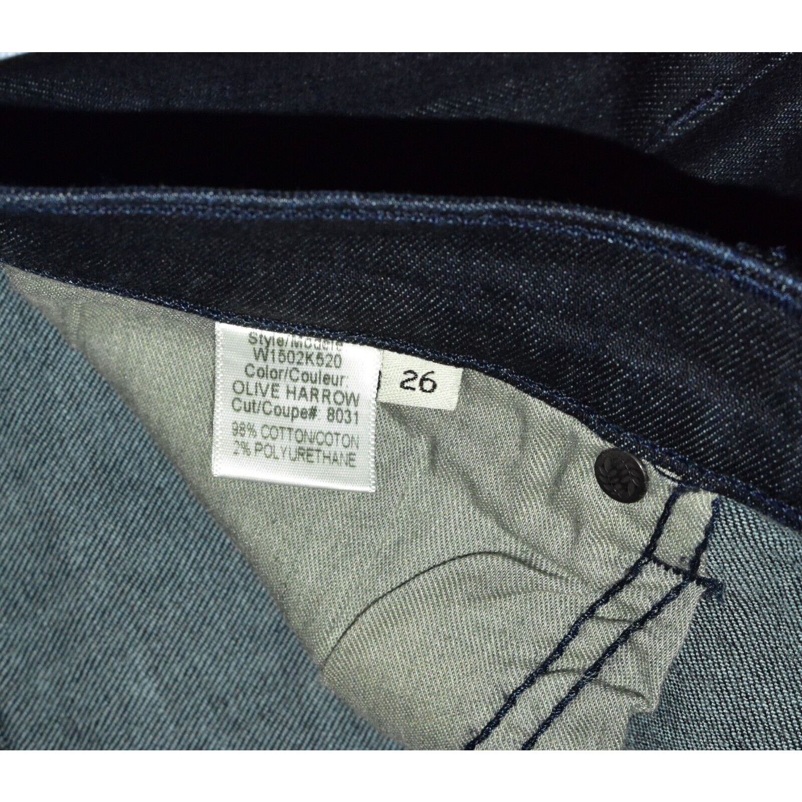Rag & Bone B0 RAG & BONE Dark Wash Olive Harrow Skinny Stretch Jeans 26 Size 26" / US 2 / IT 38 - 5 Thumbnail