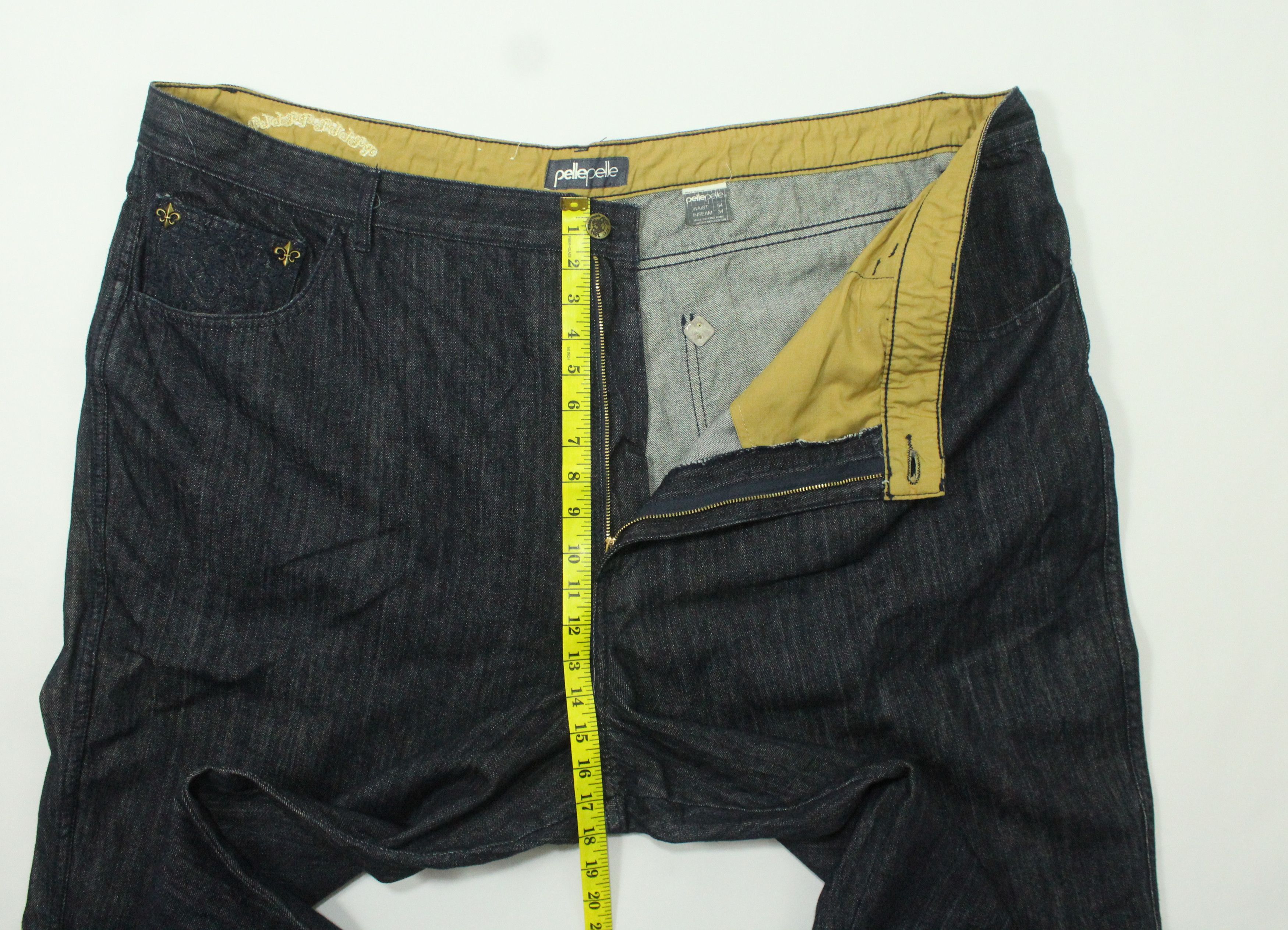 Pelle Pelle 54” Giant Waist PELLE PELLE Denim Baggy Embrroidered Logo Size US 44 / EU 60 - 15 Thumbnail