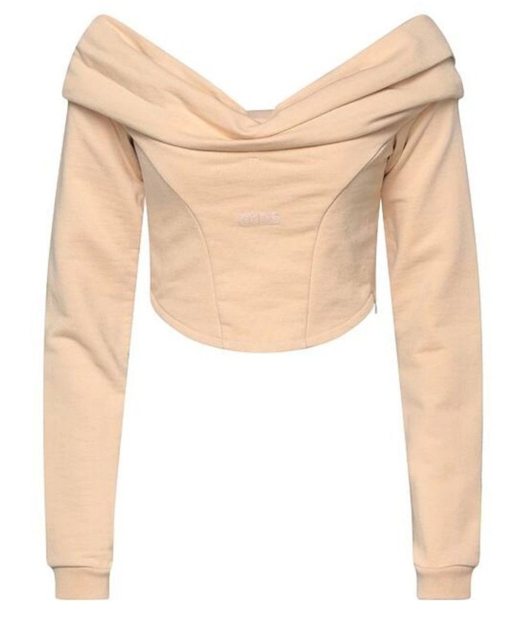 GCDS GCDS Beige Off-Shoulder Cowl Neck Crop Sweatshirt style Top Size M / US 6-8 / IT 42-44 - 1 Thumbnail