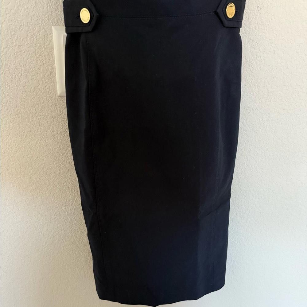 Designer Tory Burch Tayler Navy Sleeveless Sheath Dress Square Neck 0 Size XS / US 0-2 / IT 36-38 - 4 Thumbnail