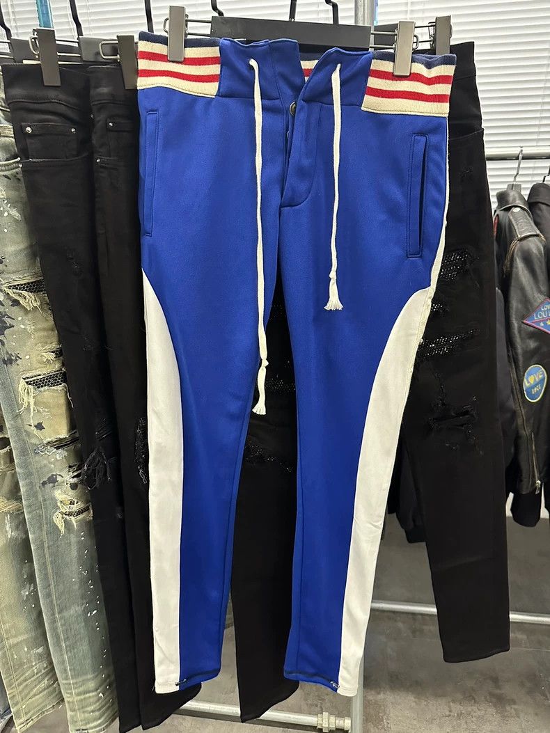 Greg Lauren greg lauren Blue and white striped sports casual pants 2506 Size US 28 / EU 44 - 1 Thumbnail