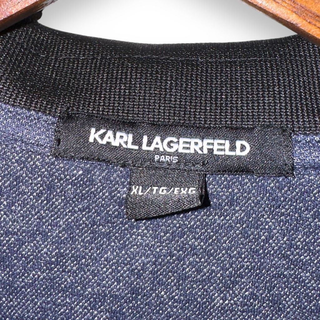 Karl Lagerfeld Karl Lagerfeld Navy S/S Zip Polo Shirt Sz XL Size US XL / EU 56 / 4 - 2 Thumbnail