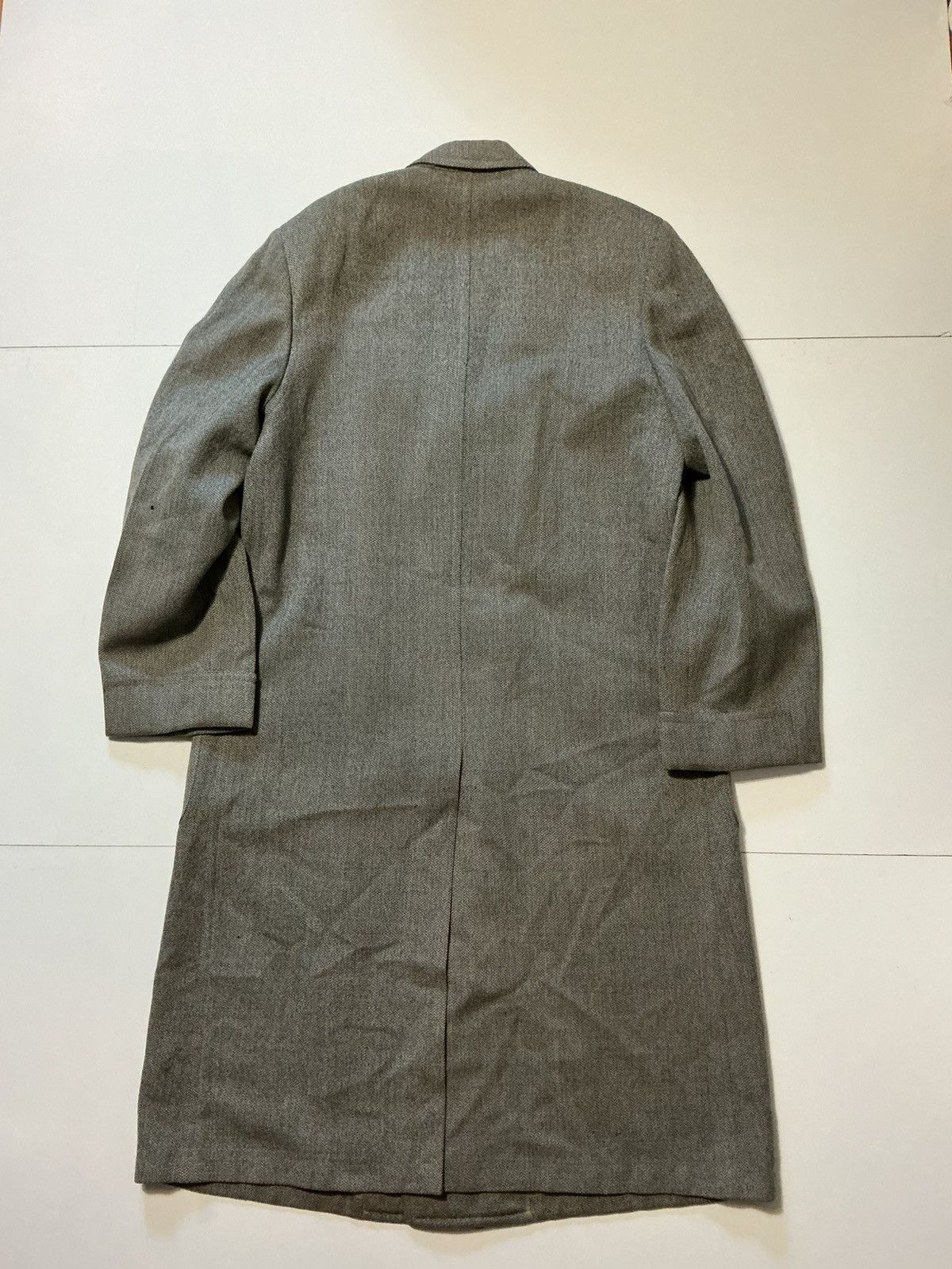 Vintage Vintage 50s 60s Hutzler Brothers Herringbone Wool Overcoat Size US S / EU 44-46 / 1 - 2 Thumbnail