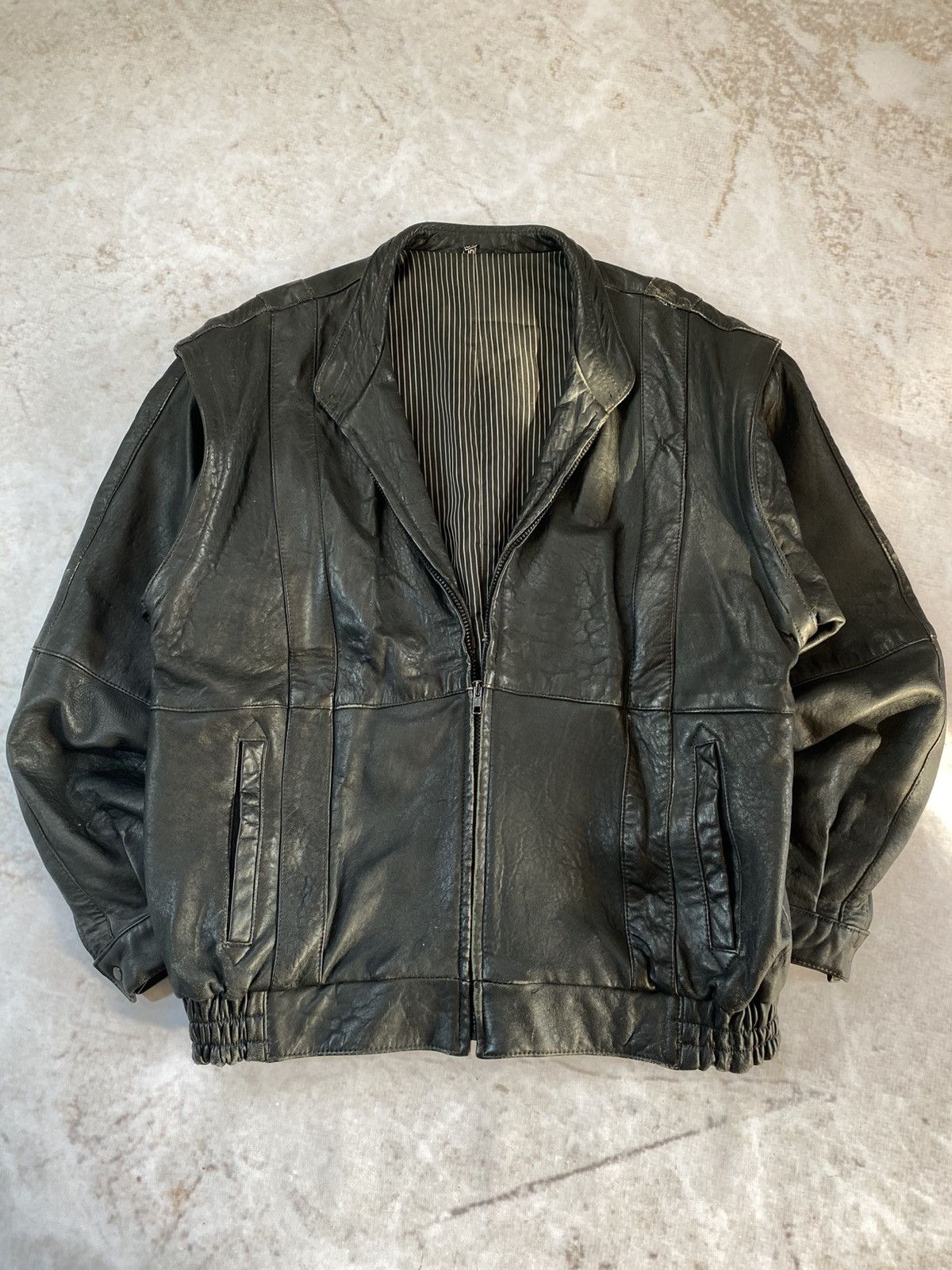 Genuine Leather × Vintage 90s Vintage Transformer Leather Jacket / Vest Size US XL / EU 56 / 4 - 1 Thumbnail