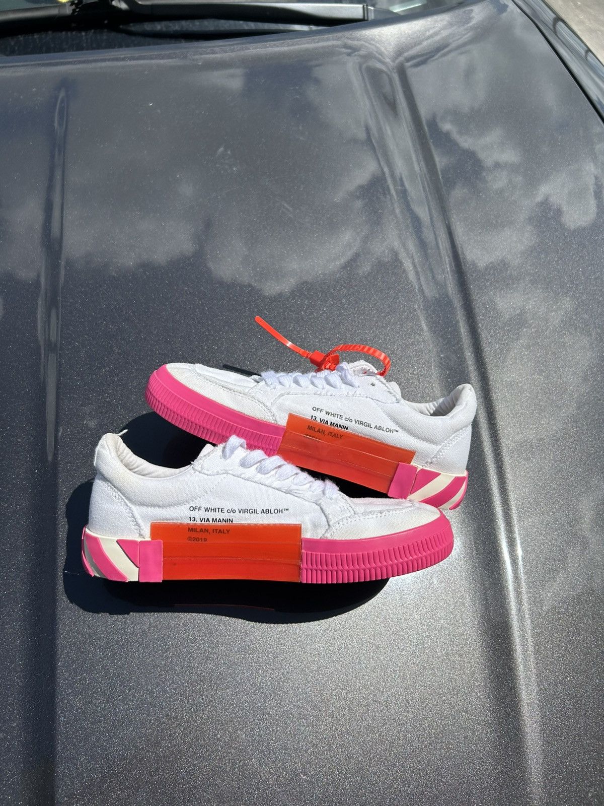 Off-White Off white vulcanized pink/white Size US 9 / IT 39 - 2 Thumbnail