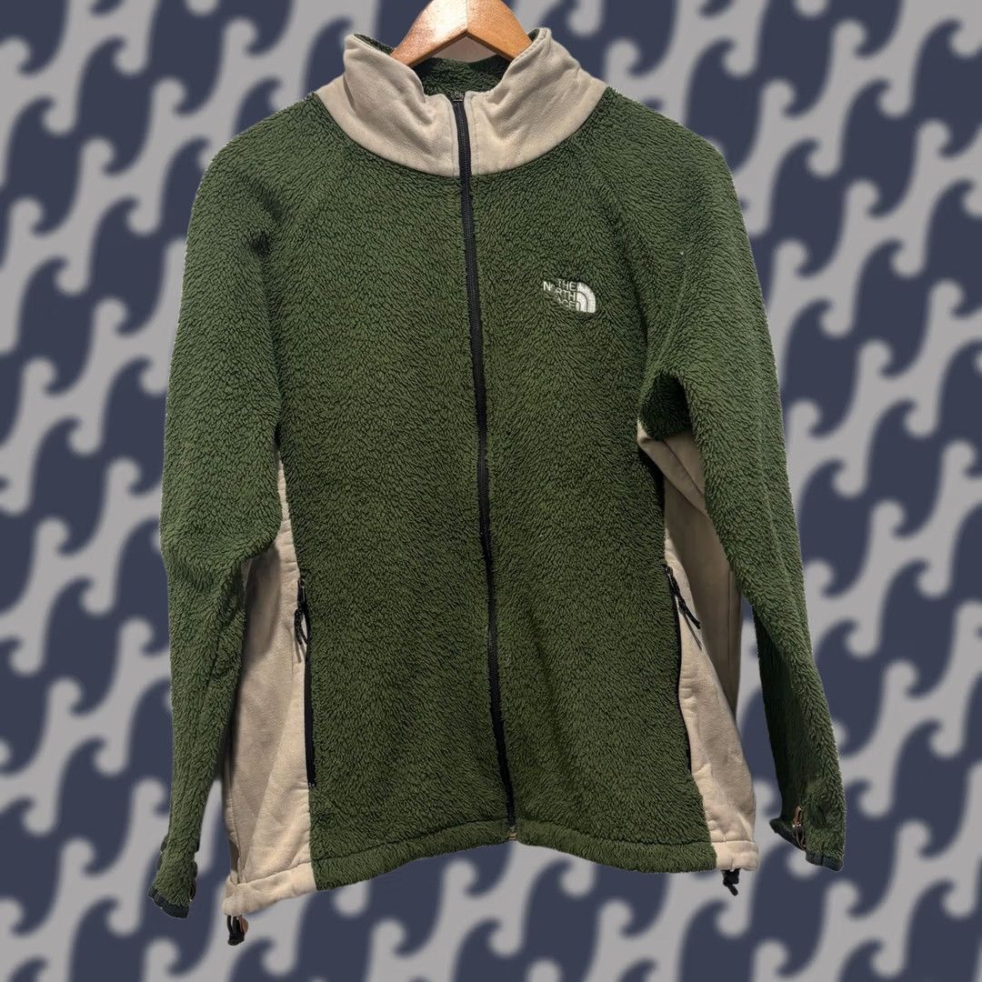 The North Face The North Face Osito Fleece Jacket XL Women Green Tan Full Zip High Pile Soft Size XL / US 12-14 / IT 48-50 - 1 Thumbnail