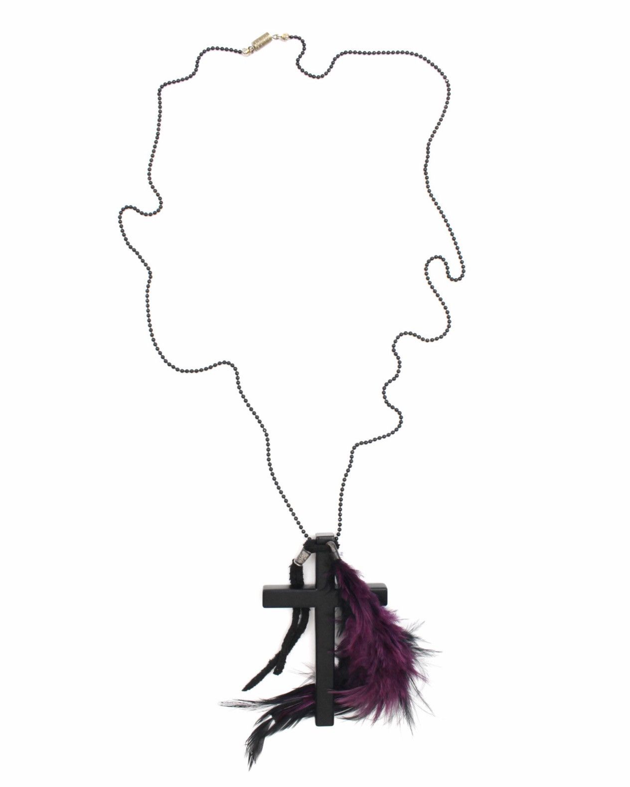 If Six Was Nine 2000S DARK CROSS FEATHER NECKLACE SILVER SUN DETAIL Size ONE SIZE - 4 Thumbnail