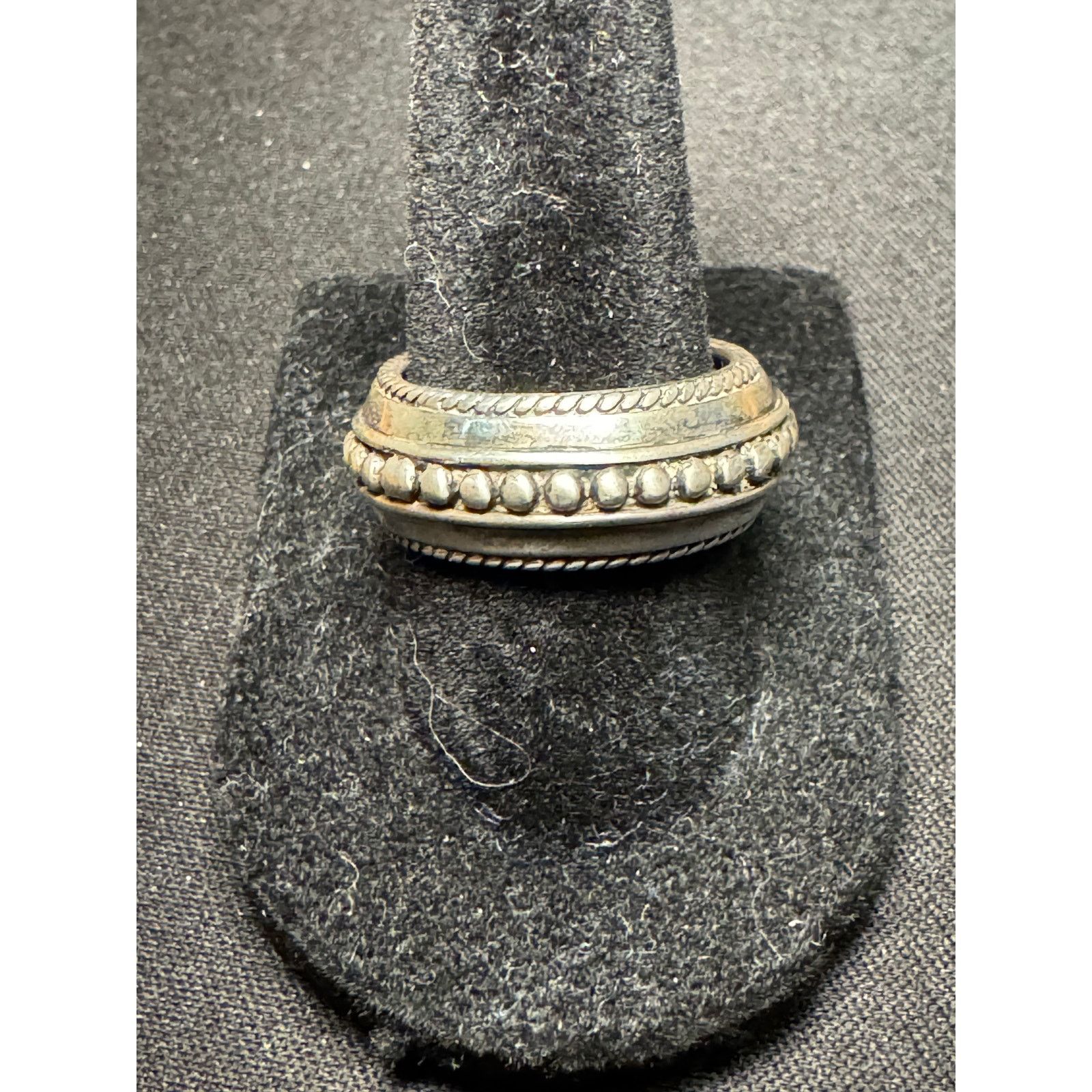 Other 925 Silver FAS Band Ring 7grams Beaded Pattern Size 8.25 Size ONE SIZE - 2 Thumbnail