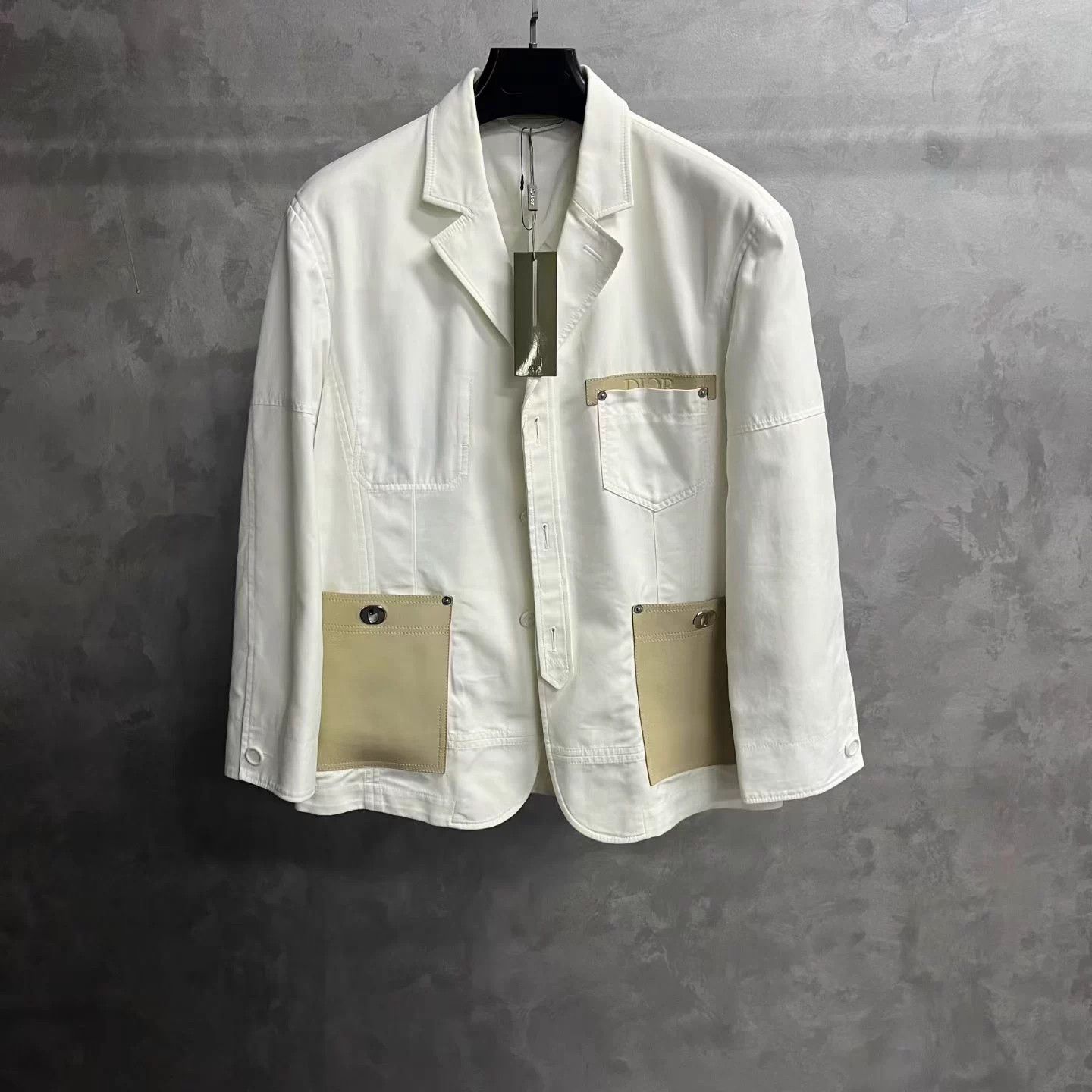 Dior Dior white colorblock single-breasted pocket work jacket Size US S / EU 44-46 / 1 - 1 Thumbnail