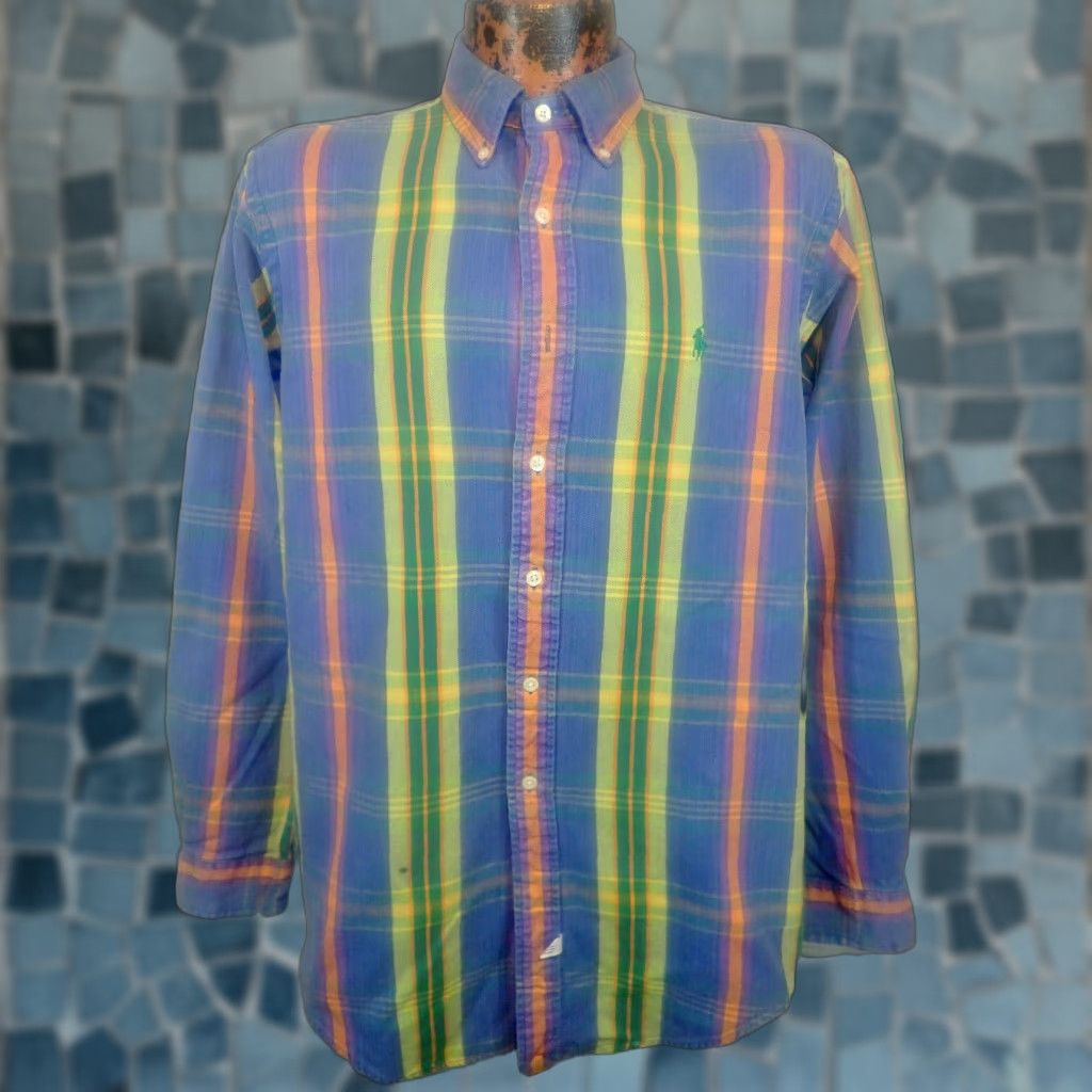 Polo Ralph Lauren Polo Ralph Lauren Plaid Flannel Shirt Men Multicolor Green Blue Long Sleeve Button-Up Adult Large Size US L / EU 52-54 / 3 - 1 Thumbnail