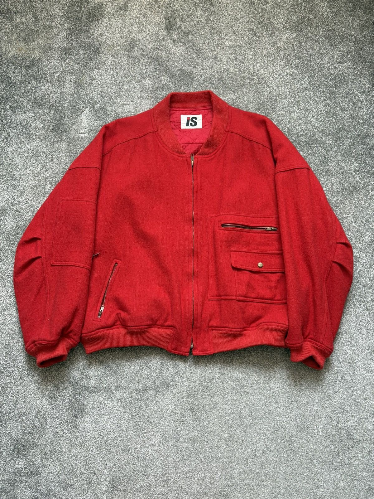 Issey Miyake × Tsumori Chisato × Vintage Issey Miyake Sport 80s Wool Care-Label Bomber Jacket Size US M / EU 48-50 / 2 - 6 Thumbnail