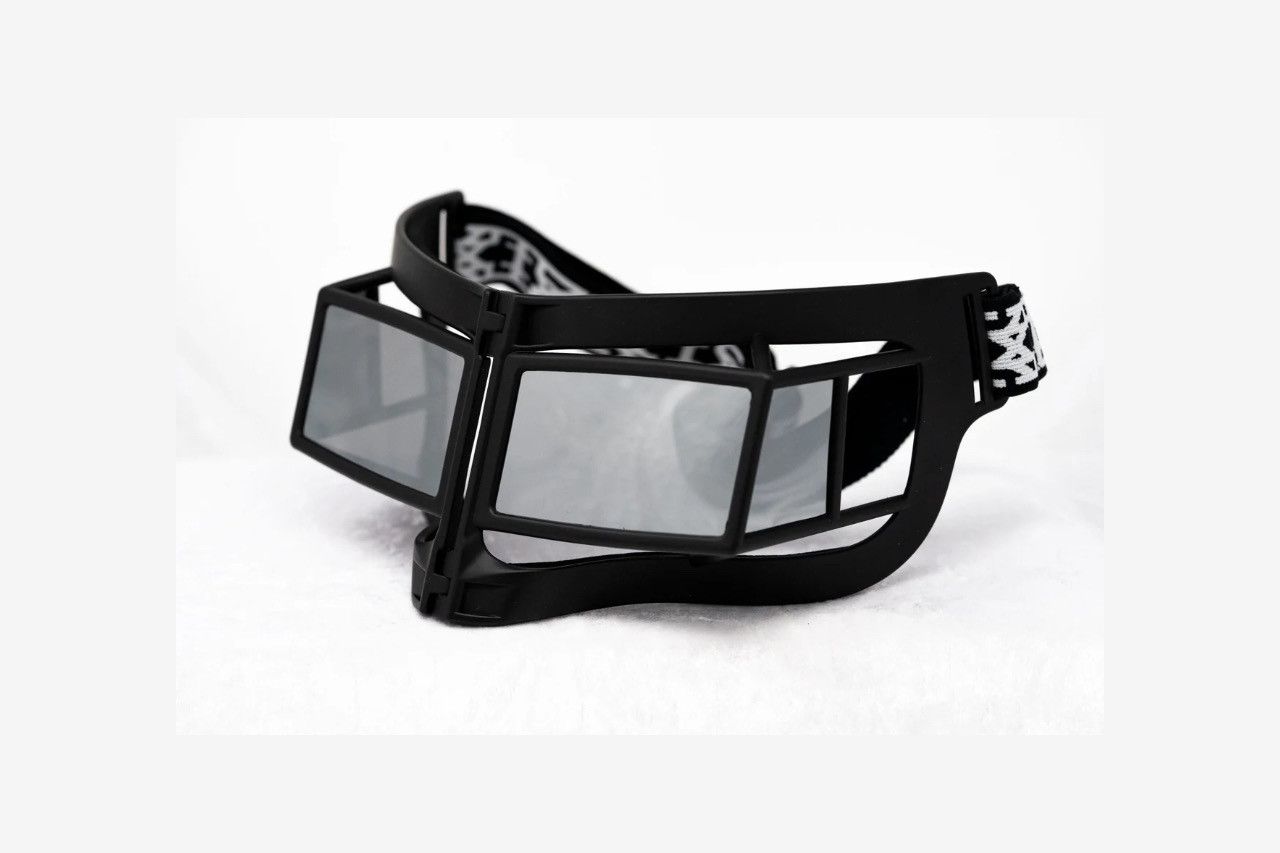 KTZ × Vintage KTZ Sunglasses Shield Mask Matte Black and Silver Size ONE SIZE - 1 Thumbnail