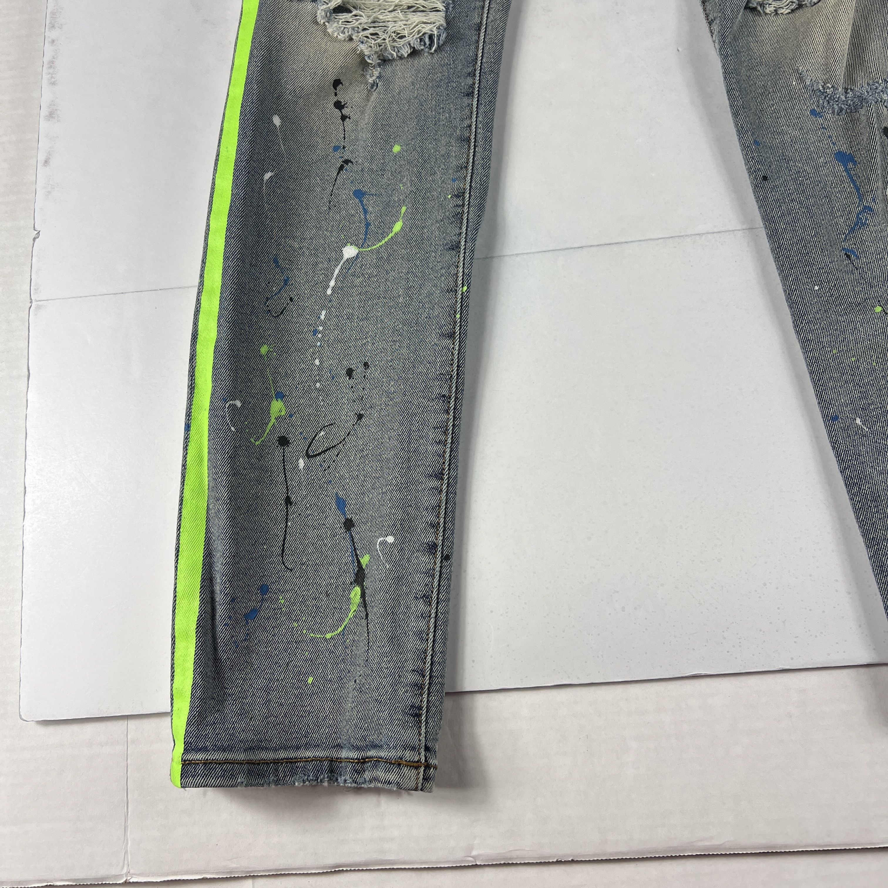 Cult Of Individuality Cult Of Individuality Jean Rocker Slim Paint Splatter Denim Size US 33 - 6 Thumbnail