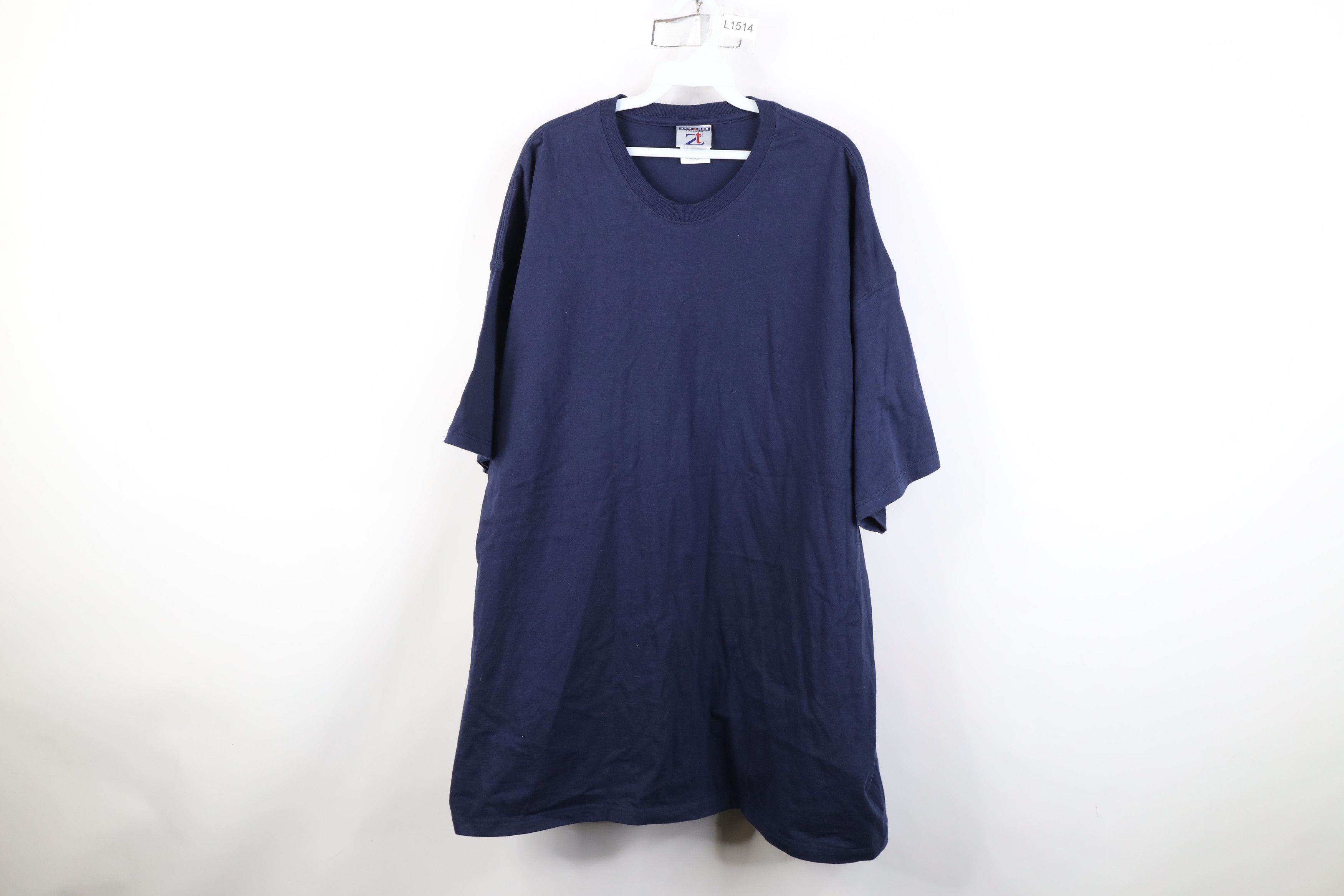 Vintage Vintage 90s Streetwear Heavyweight Cotton T-Shirt Navy Blue Size US XXL / EU 58 / 5 - 1 Thumbnail